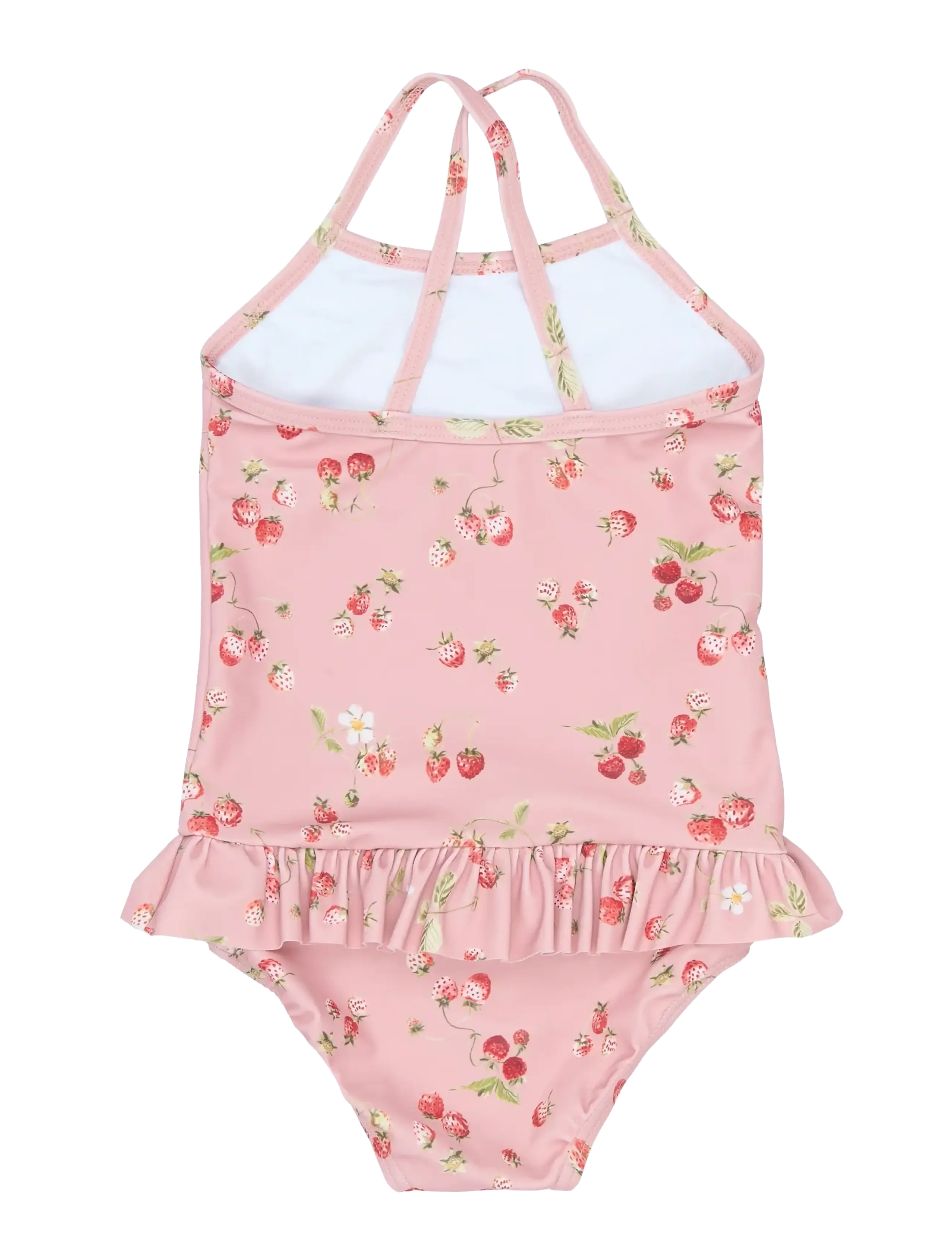Petit Piao - PPEm Frill Swimsuit - swimsuits - misty rose strawberry aop - 1