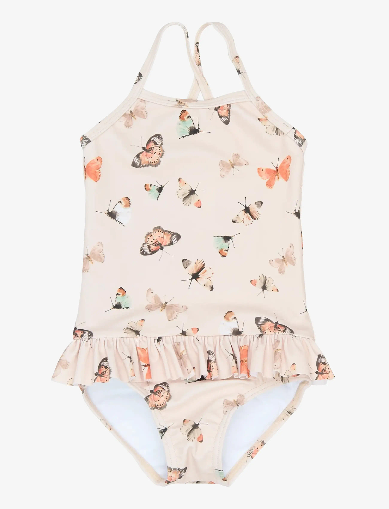 Petit Piao - PPEm Frill Swimsuit - ujumistrikood - fog butterfly aop - 0