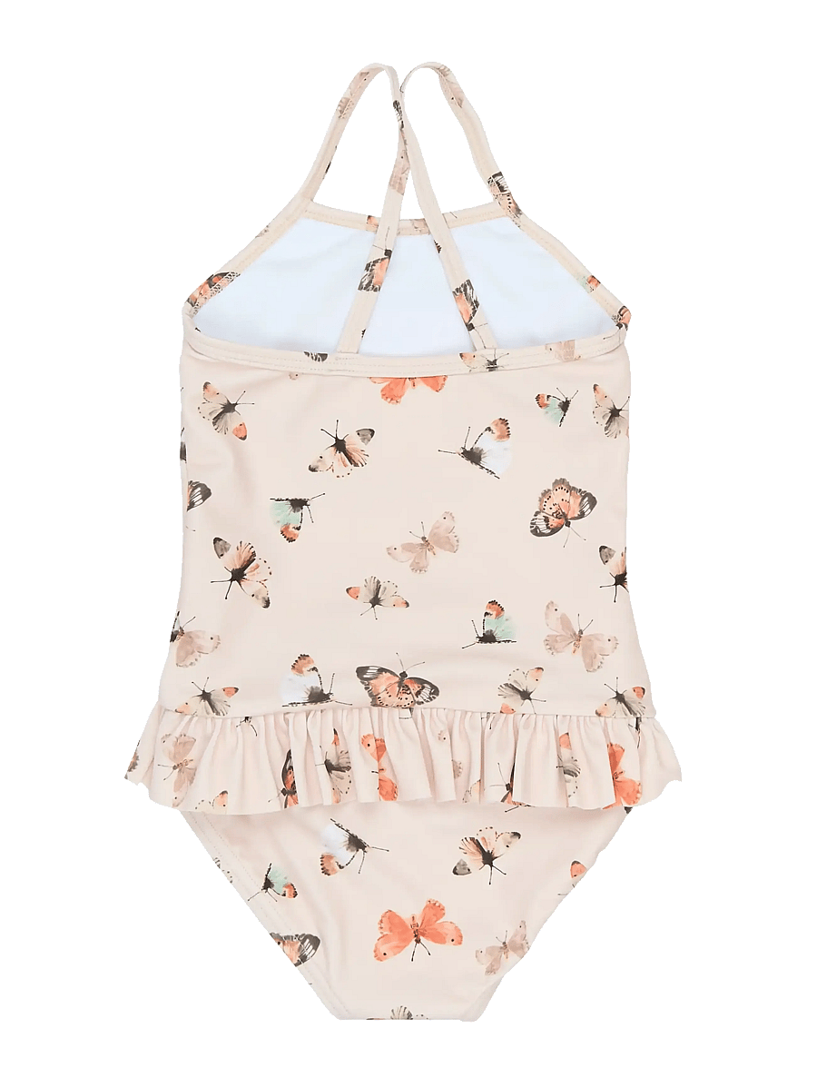 Petit Piao - PPEm Frill Swimsuit - badeanzüge - fog butterfly aop - 1