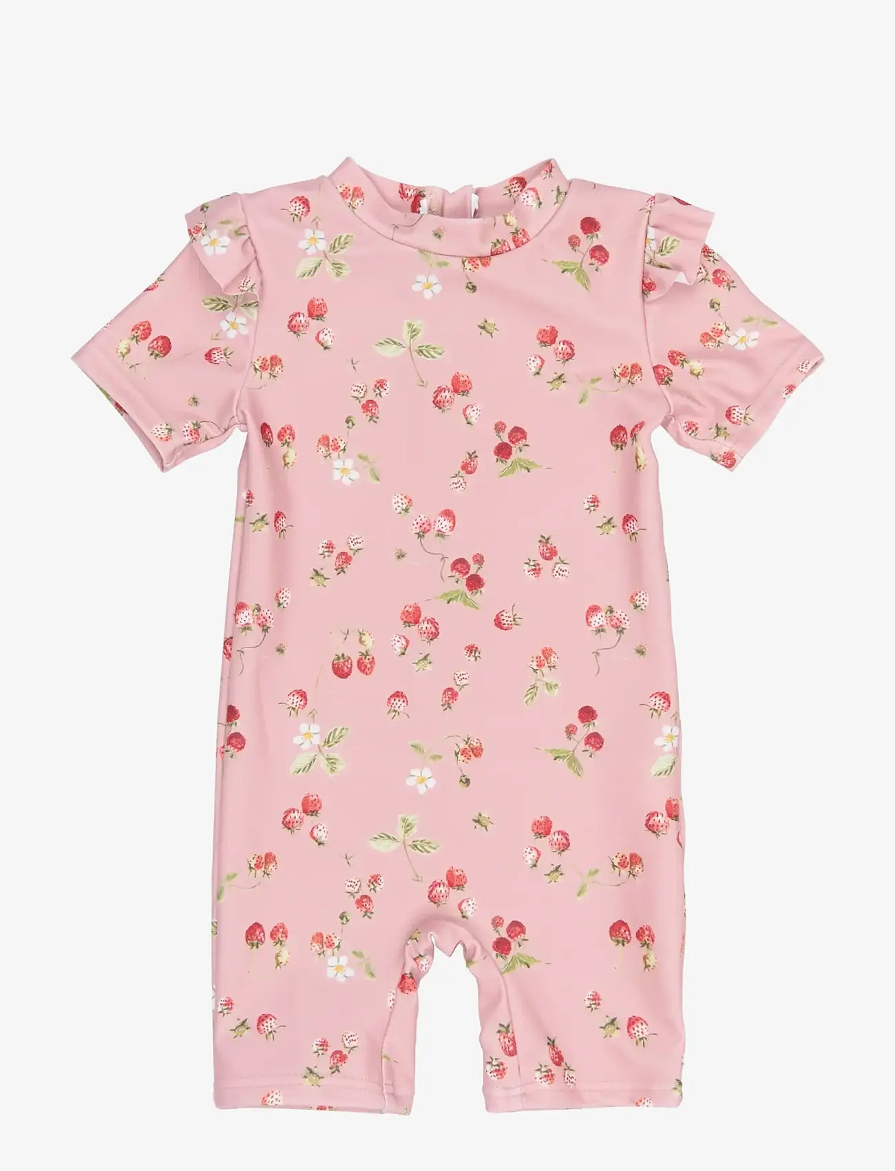 Petit Piao - PPEm S_S Swim Jumpsuit - badedragter - misty rose strawberry aop - 1