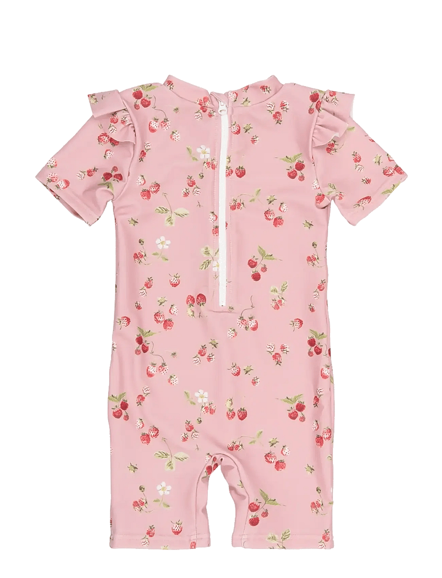 Petit Piao - PPEm S_S Swim Jumpsuit - baddräkter - misty rose strawberry aop - 2