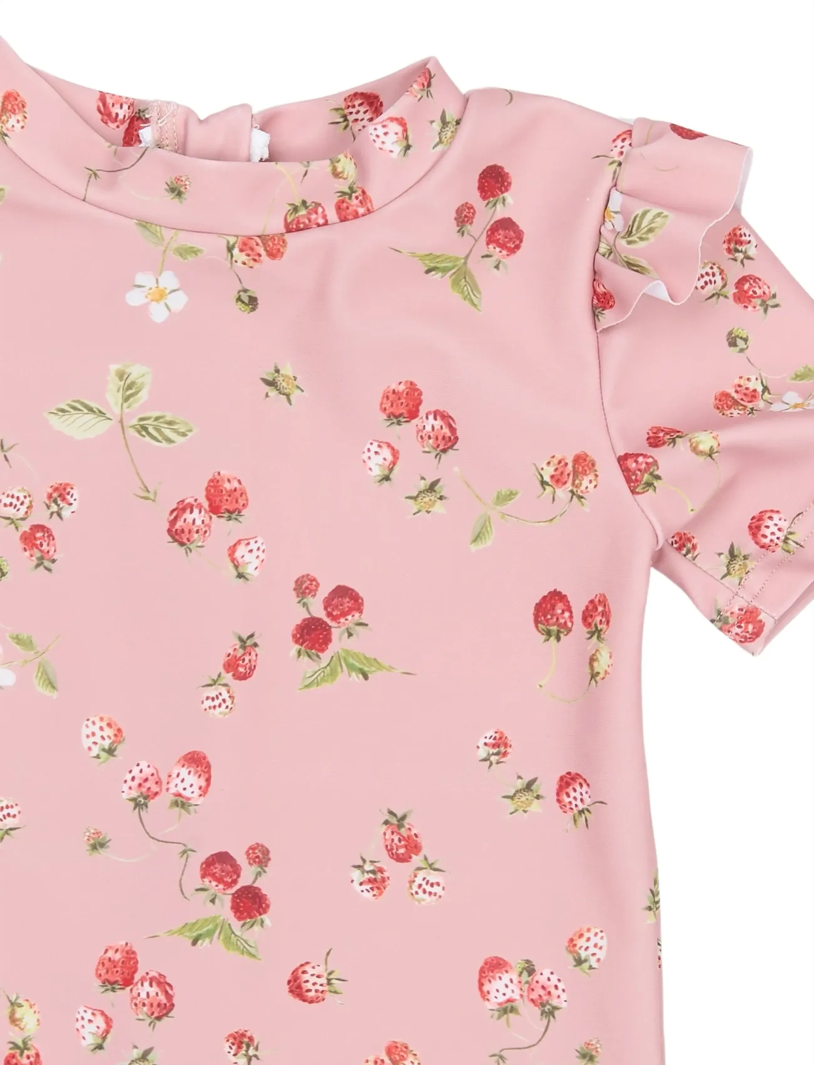 Petit Piao - PPEm S_S Swim Jumpsuit - badeanzüge - misty rose strawberry aop - 3