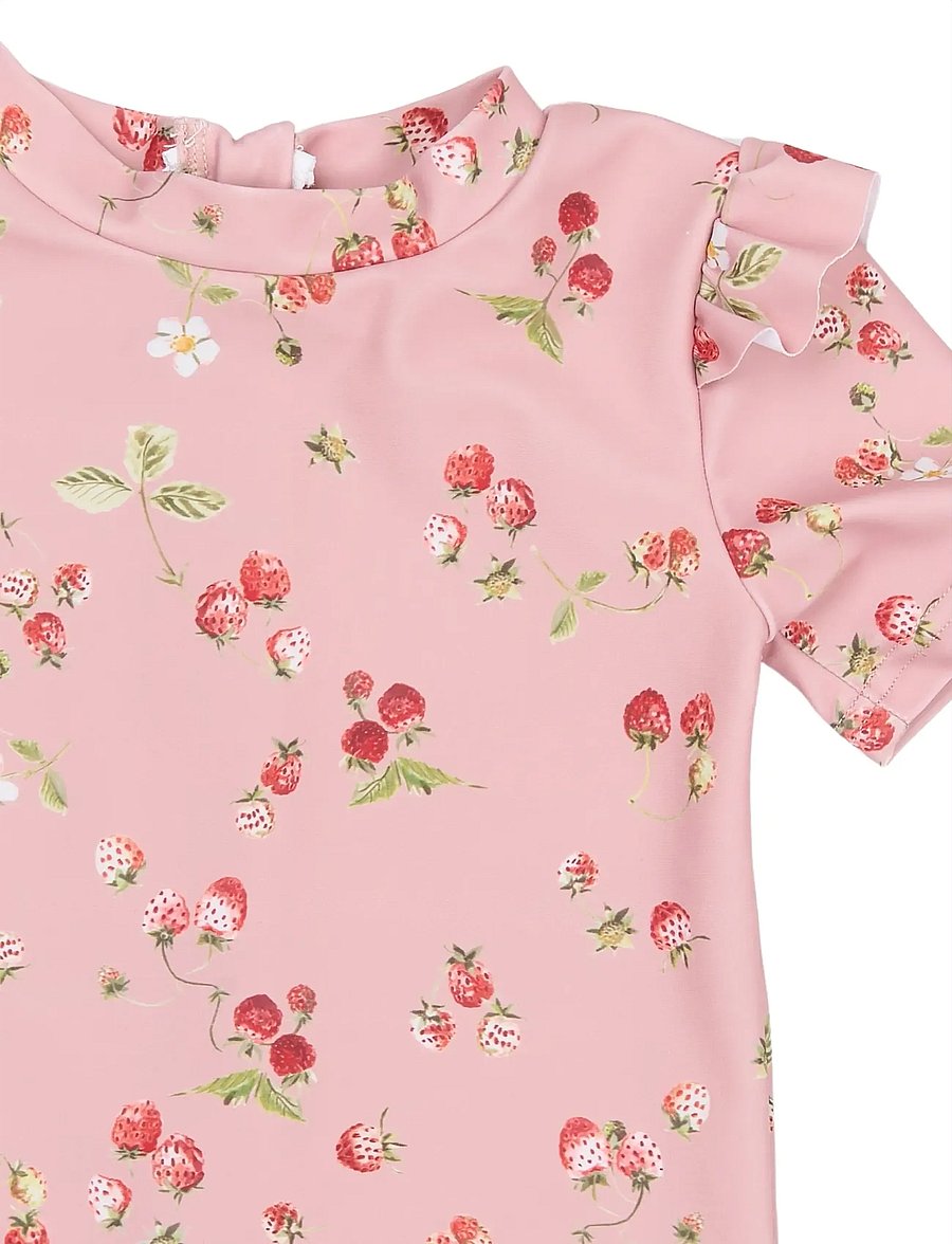 Petit Piao - PPEm S_S Swim Jumpsuit - baddräkter - misty rose strawberry aop - 3