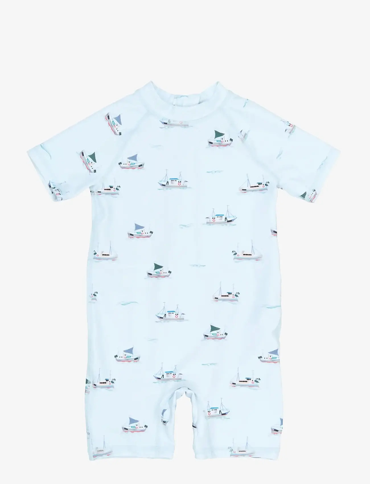 Petit Piao - PPEmmet S_S Swim Jumpsuit - badedragter - illusion blue boat aop - 0