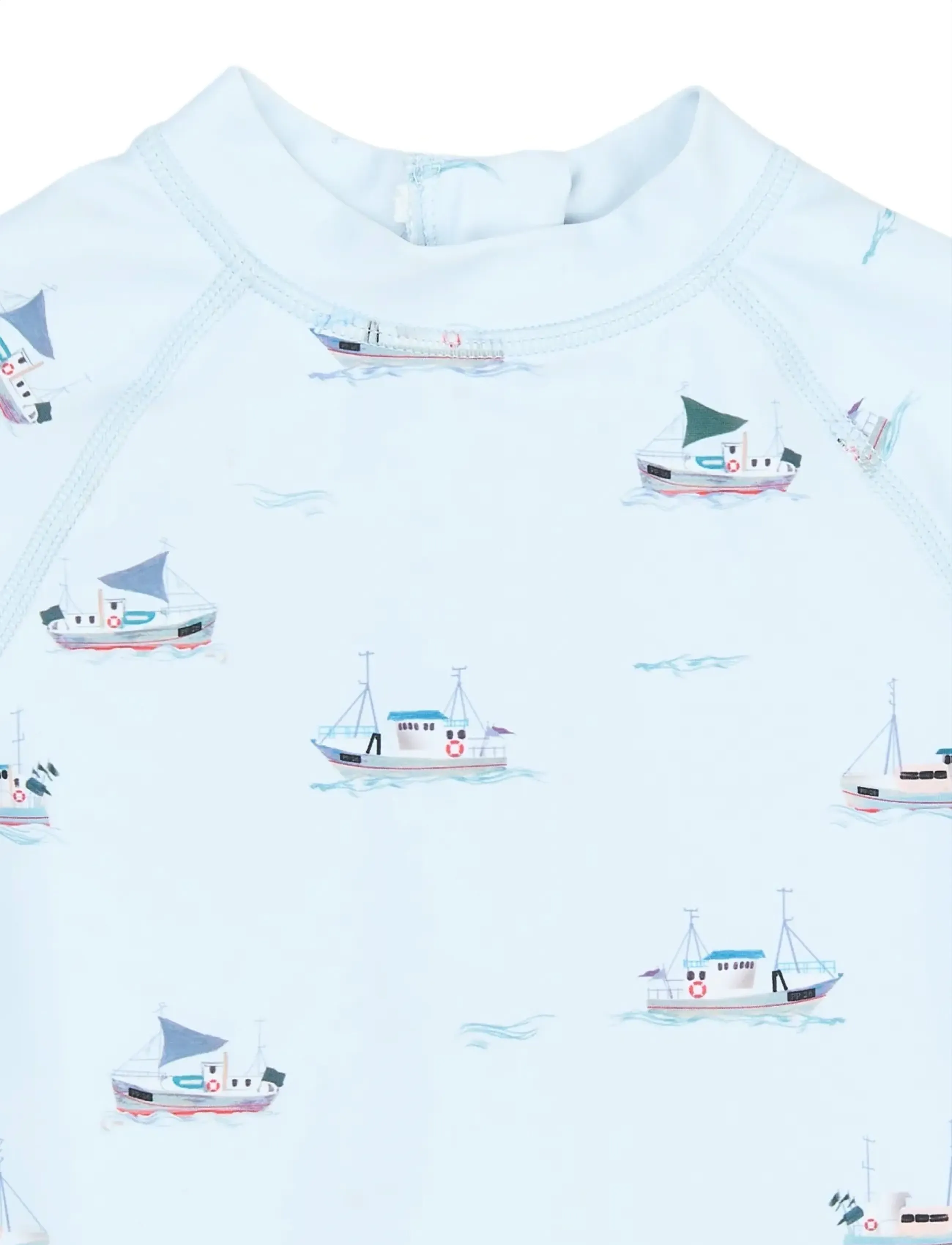 Petit Piao - PPEmmet S_S Swim Jumpsuit - ujumistrikood - illusion blue boat aop - 2