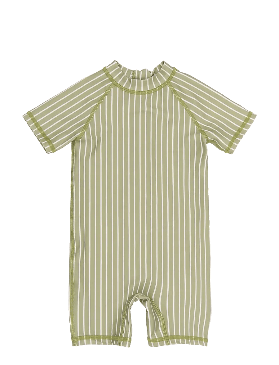 Petit Piao - PPEmmet S_S Swim Jumpsuit - badeanzüge - mosstone - 0