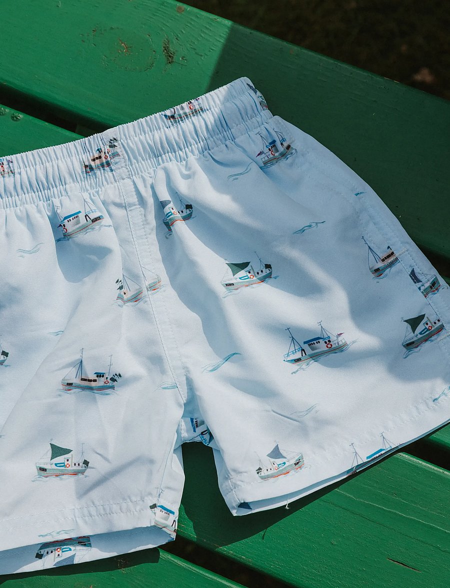 Petit Piao - PPErel Swim Shorts - peldšorti - illusion blue boat aop - 0
