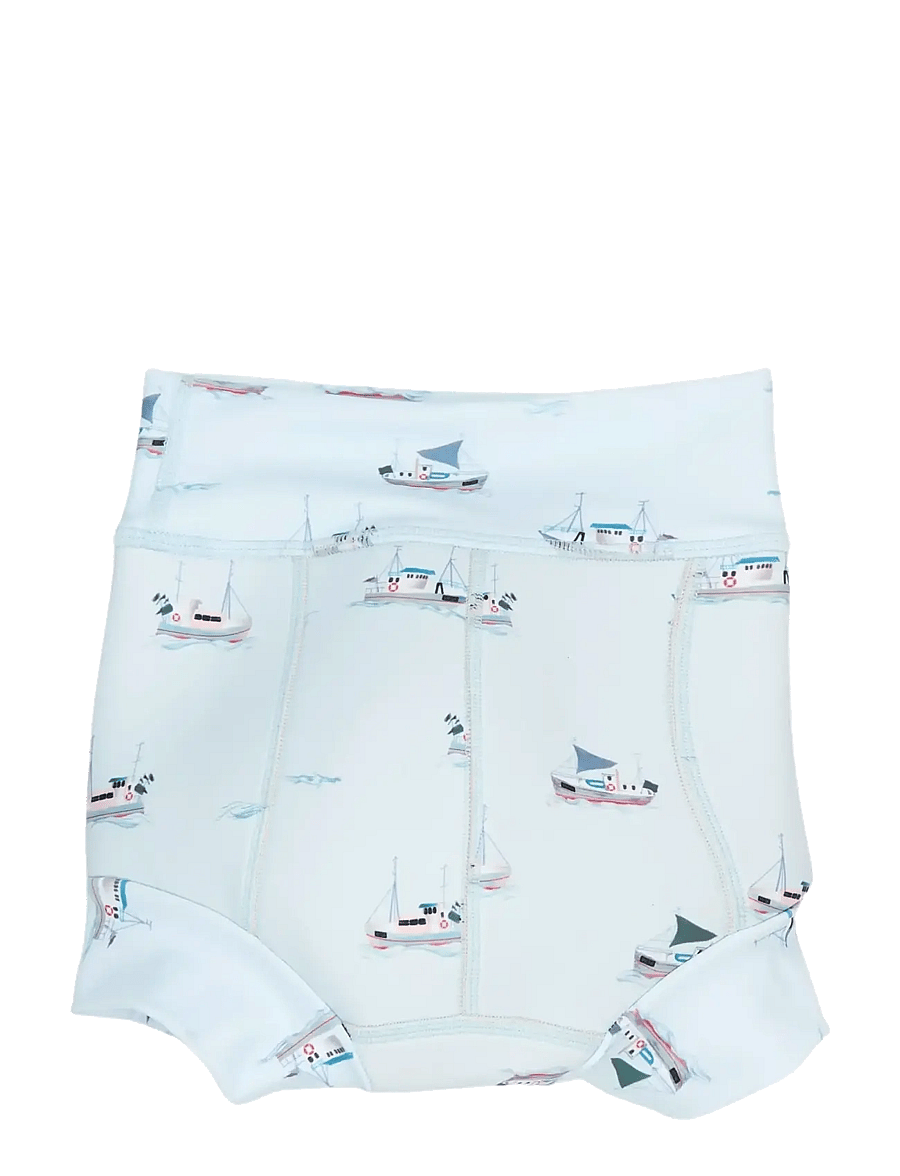 Petit Piao - PPExa Swim Diaper - sundbleyjur - illusion blue boat aop - 1