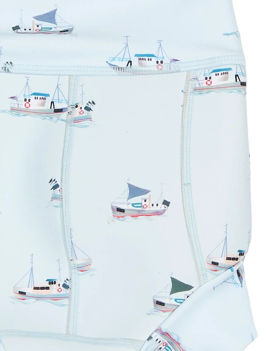 Petit Piao - PPExa Swim Diaper - sundbleyjur - illusion blue boat aop - 2