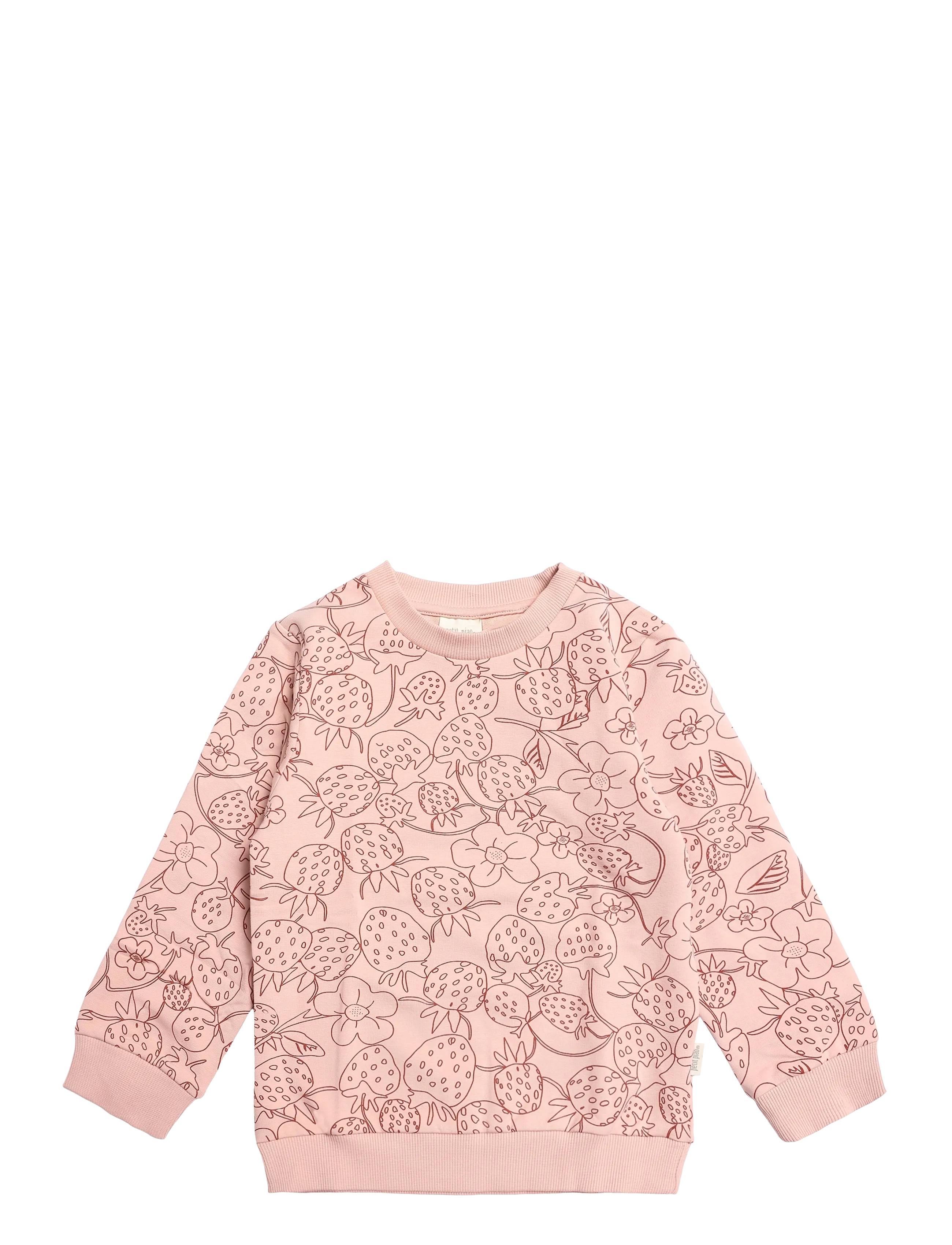 Petit Piao PPElla Sweatshirt - Barn 98-134 - MISTY ROSE STRAWBERRY AOP / pink/rose