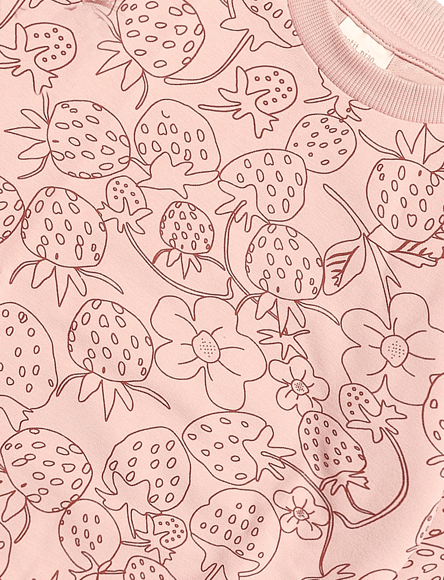 Petit Piao - PPElla Sweatshirt - sweatshirts - misty rose strawberry aop - 2
