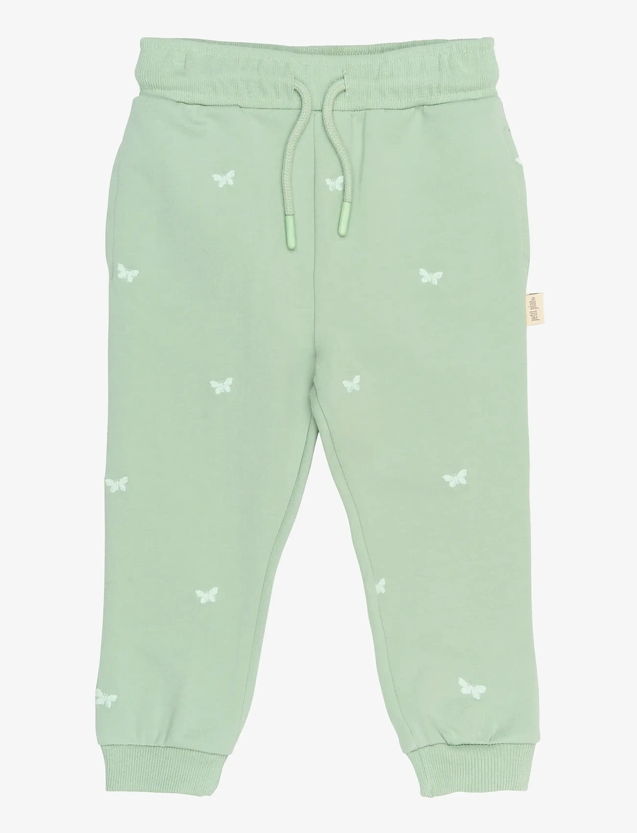 Petit Piao - PPElis Sweatpants - sweatpants - frosty green butterfly emb - 0