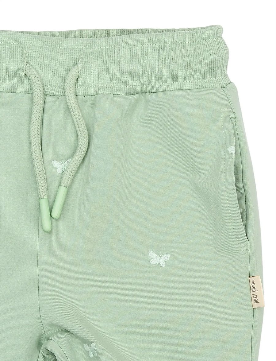 Petit Piao - PPElis Sweatpants - sweatpants - frosty green butterfly emb - 2