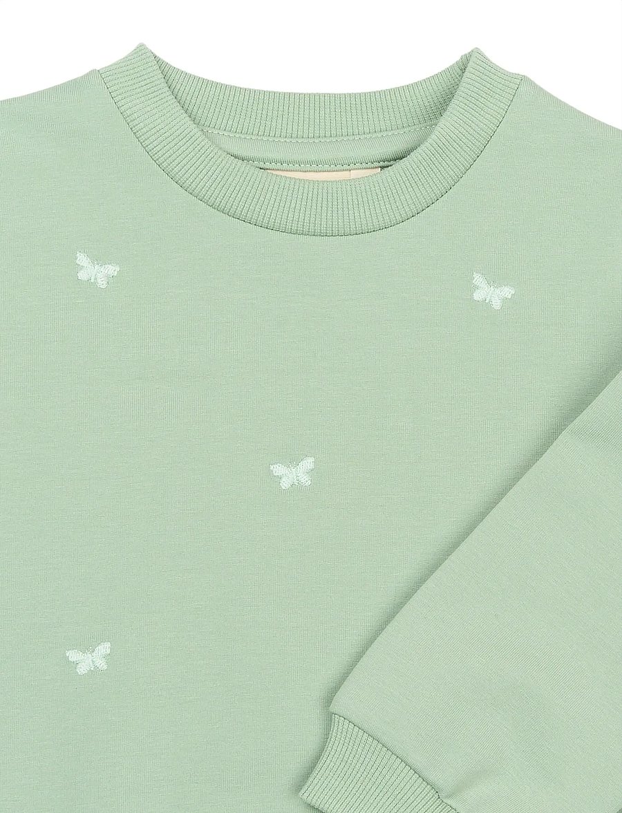 Petit Piao - PPElis Sweatshirt - sweatshirts - frosty green butterfly emb - 3