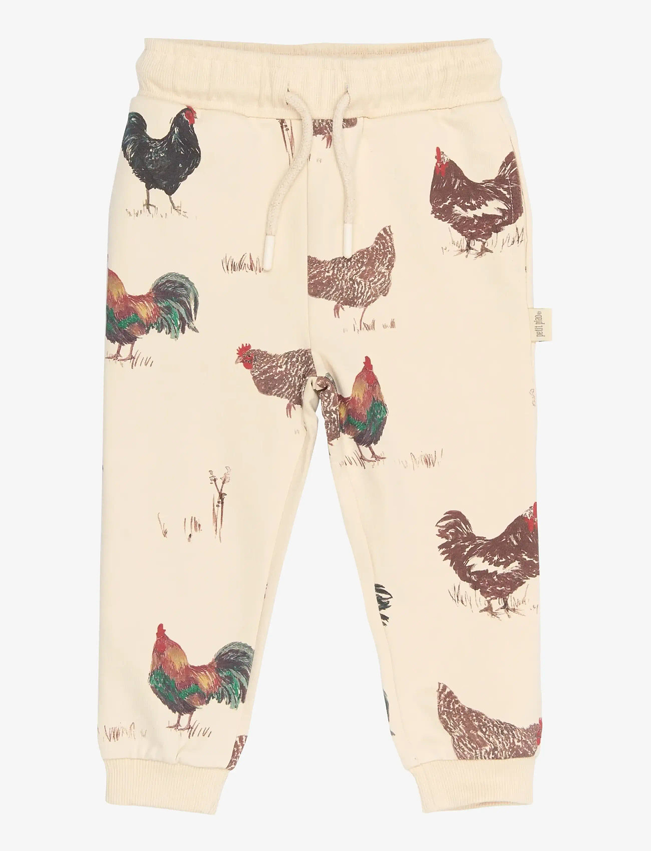 Petit Piao - PPEtro Sweatpants - mjukisbyxor - fog rooster aop - 1