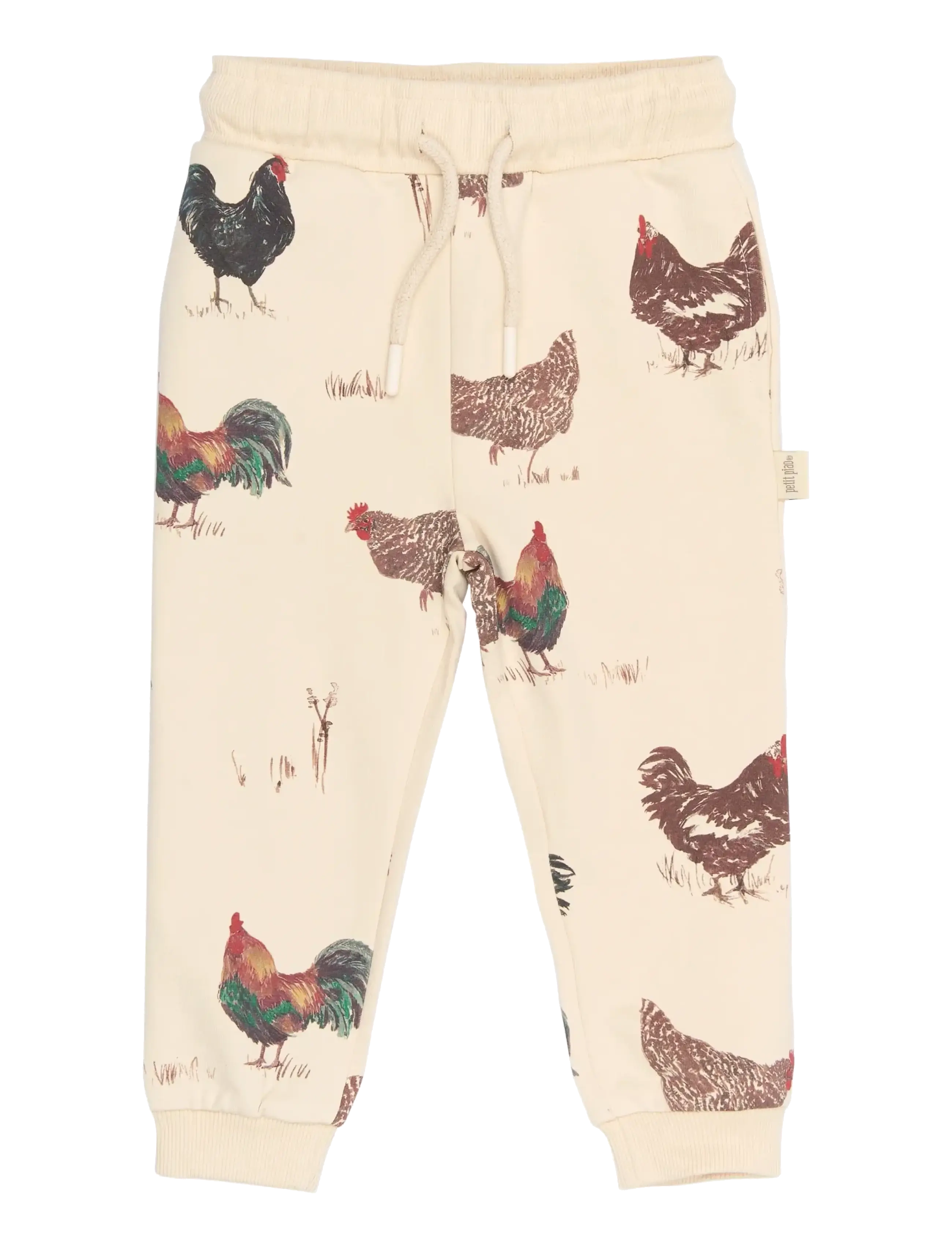 Petit Piao PPEtro Sweatpants - Kläder - FOG ROOSTER AOP / cream