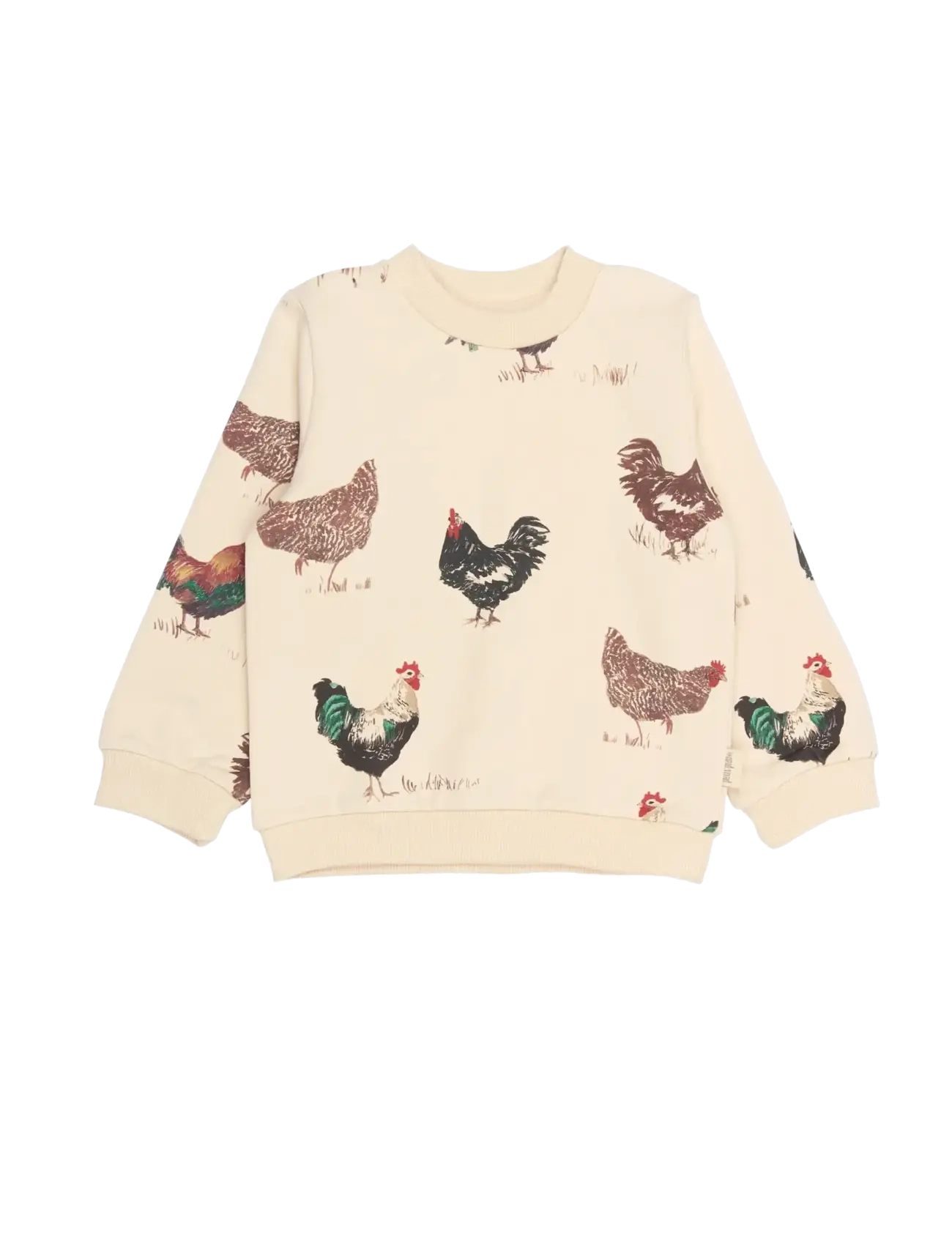 Petit Piao PPEtro Sweatshirt - Barn 98-134 - FOG ROOSTER AOP / beige