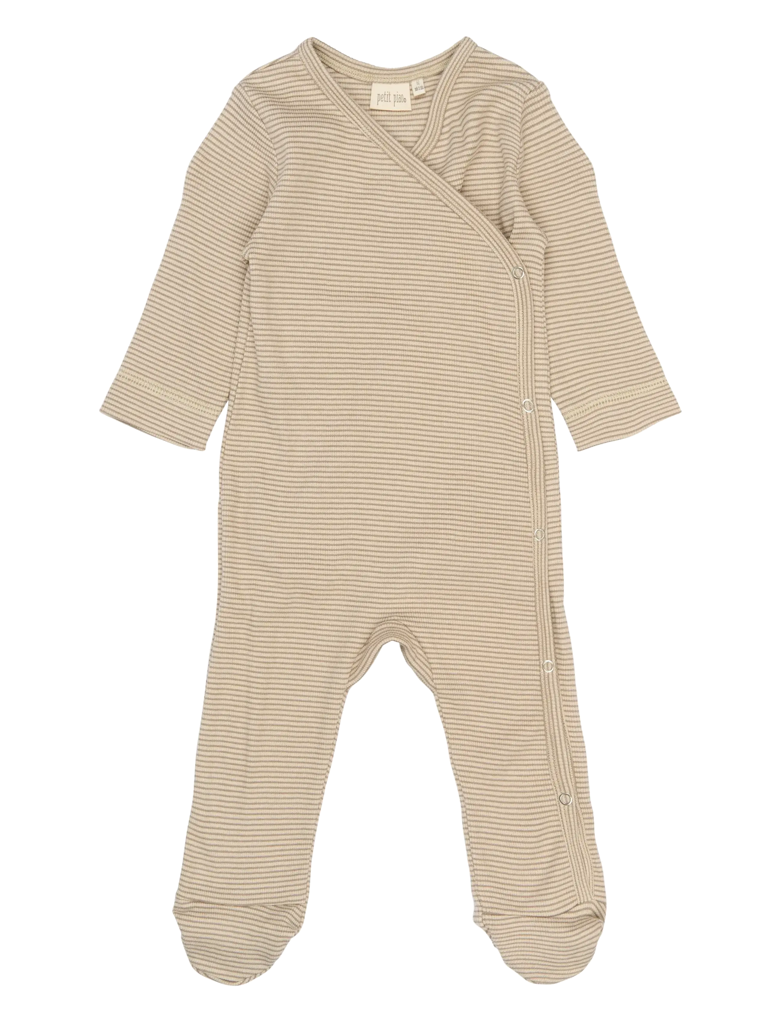 Petit Piao PPDian L_S Jumpsuit Fold Feet NB NO - Petit Piao - PURE CASHMERE/DARK OFF WHITE / beige