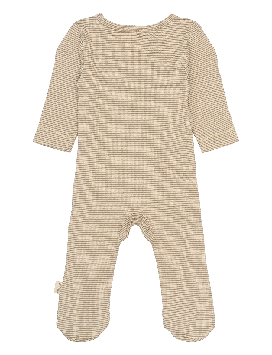 Petit Piao - PPDian L_S Jumpsuit Fold Feet NB NOOS - langærmede heldragter - pure cashmere/dark off white - 1