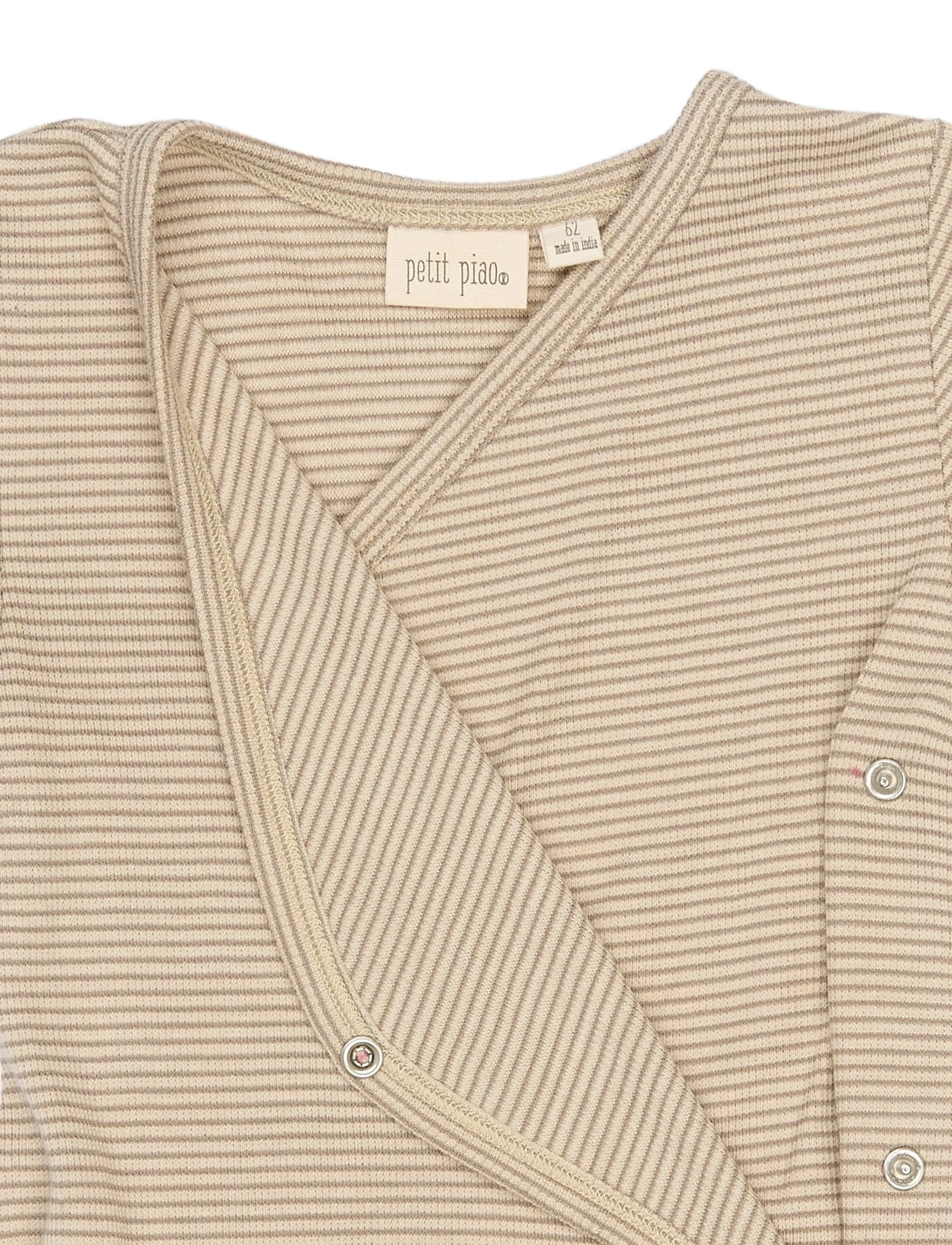 Petit Piao - PPDian L_S Jumpsuit Fold Feet NB NOOS - langærmede heldragter - pure cashmere/dark off white - 2