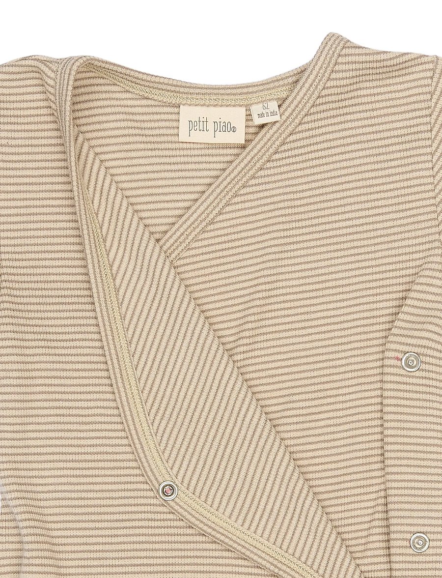 Petit Piao - PPDian L_S Jumpsuit Fold Feet NB NOOS - langærmede heldragter - pure cashmere/dark off white - 2