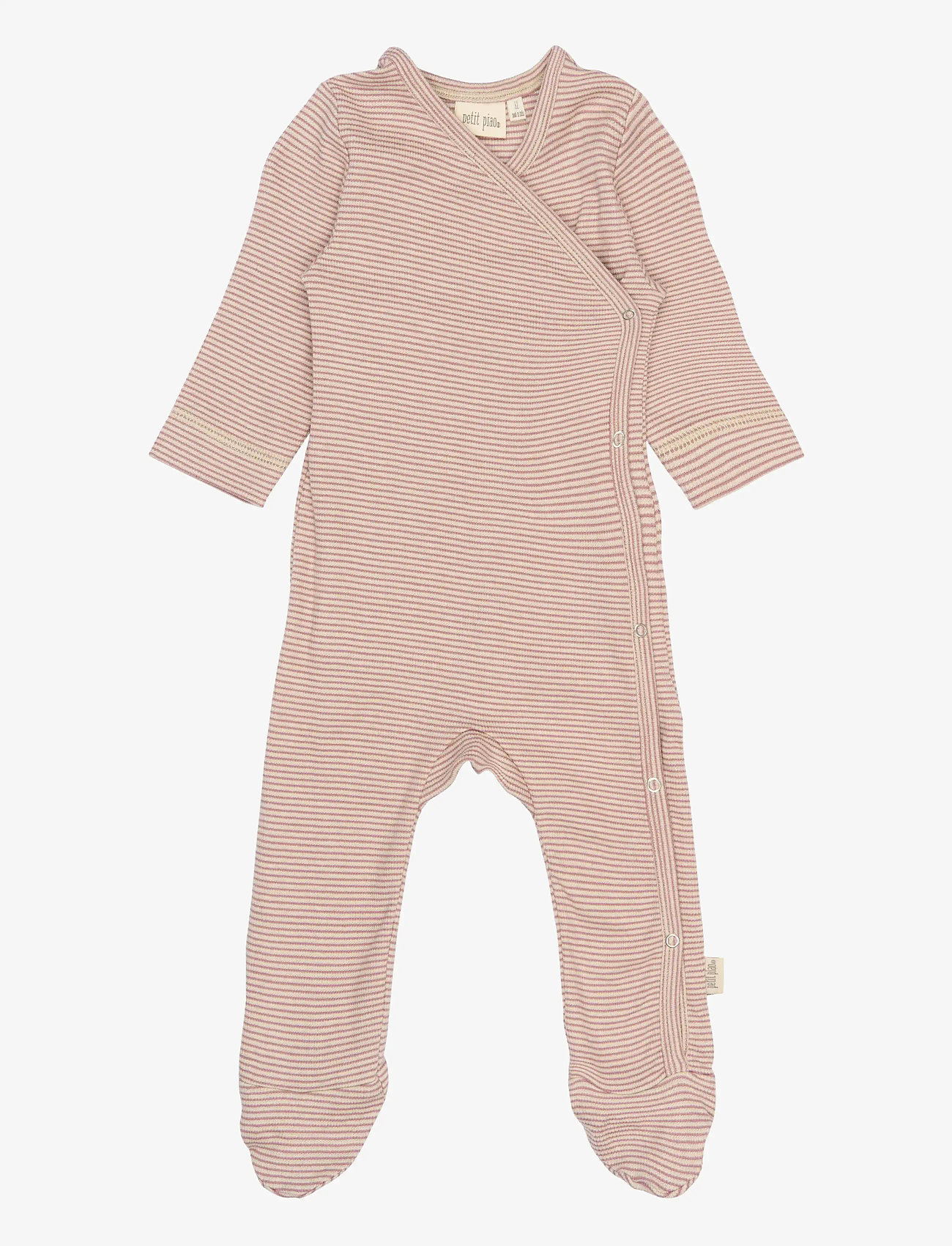 Petit Piao - PPDian L_S Jumpsuit Fold Feet NB NO - pikkade varrukatega - nostalgic rose/dark off white - 0