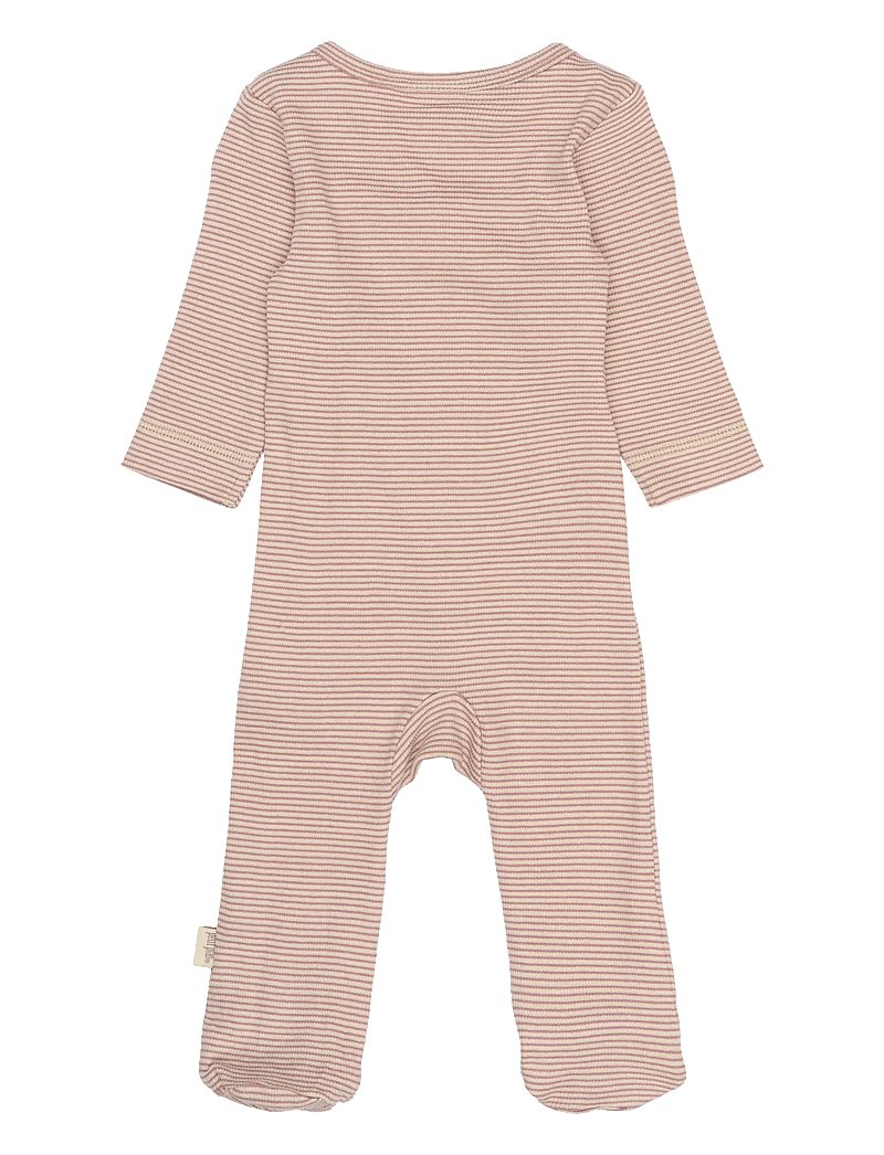 Petit Piao - PPDian L_S Jumpsuit Fold Feet NB NO - pikkade varrukatega - nostalgic rose/dark off white - 1
