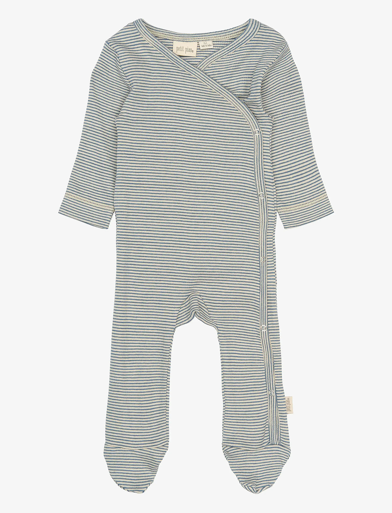 Petit Piao - PPDian L_S Jumpsuit Fold Feet NB NO - pikkade varrukatega - true navy/dark off white - 0