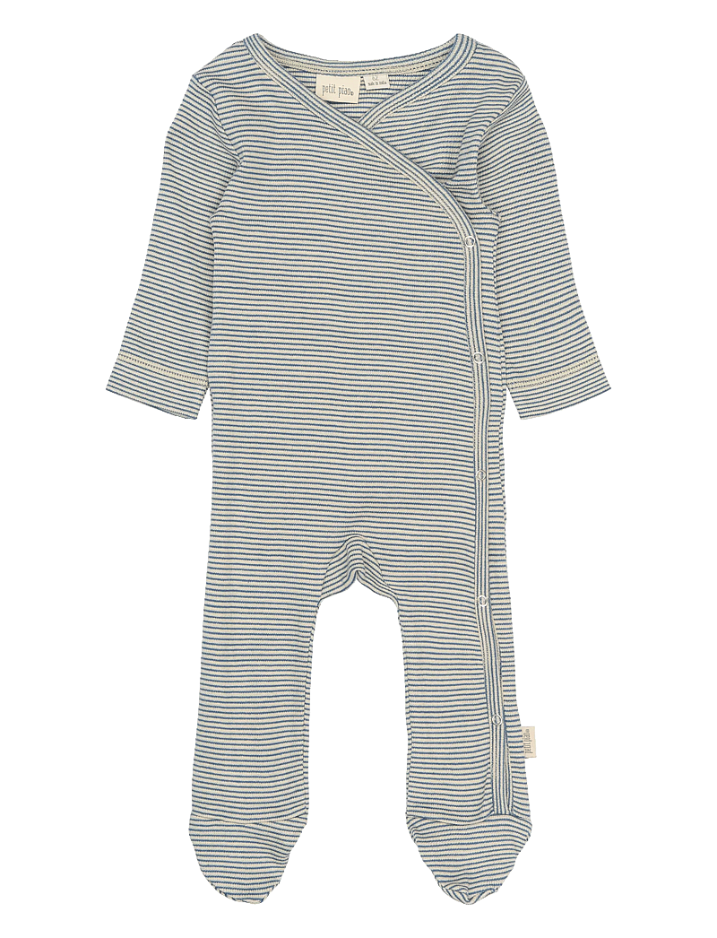 Petit Piao - PPDian L_S Jumpsuit Fold Feet NB NO - pikkade varrukatega - true navy/dark off white - 0