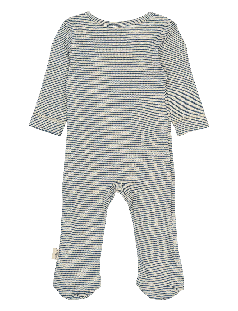 Petit Piao - PPDian L_S Jumpsuit Fold Feet NB NOOS - langærmede heldragter - true navy/dark off white - 1