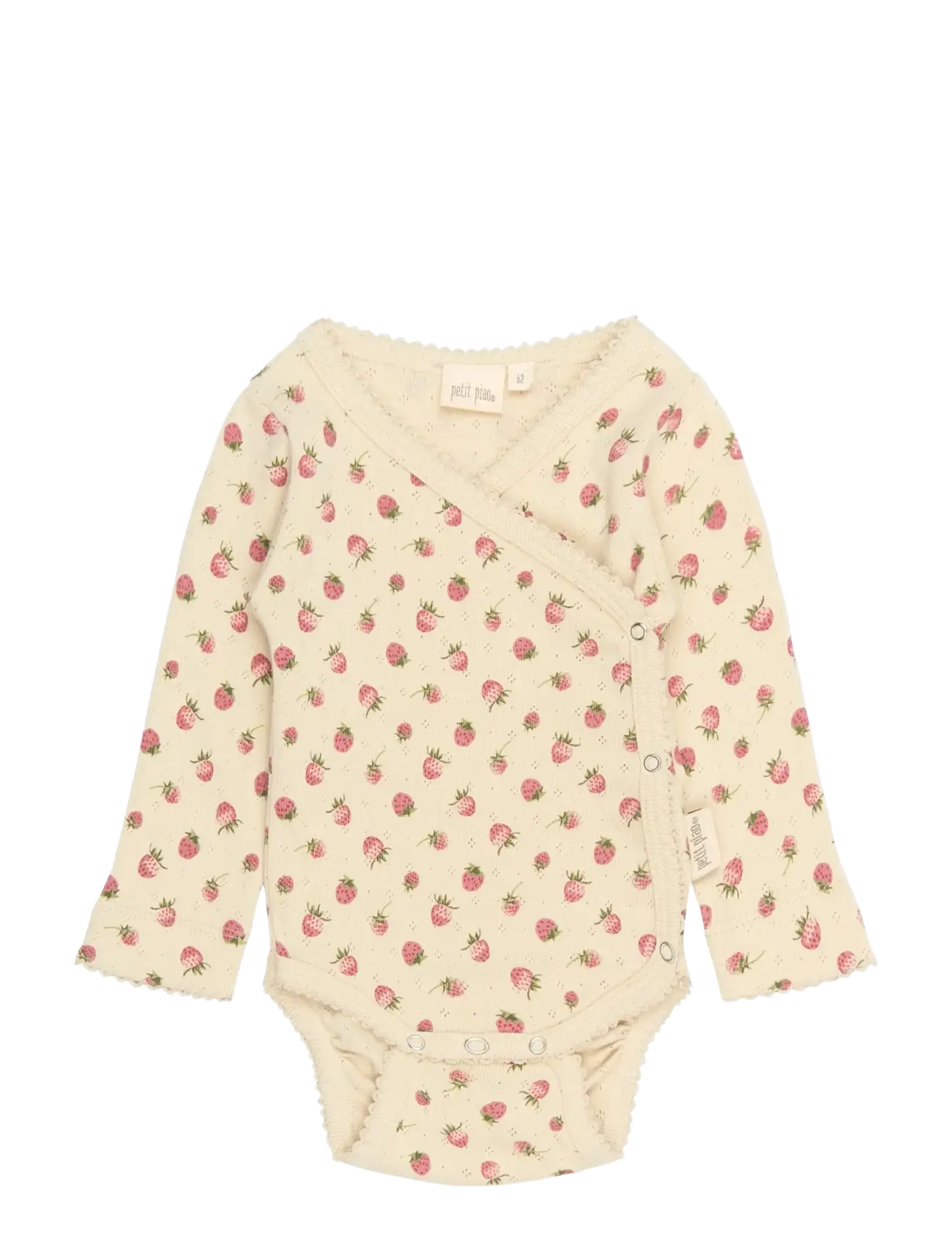 Petit Piao PPDea L_S Body Fold NB - 4 for 3 - FOG STRAWBERRY AOP / cream