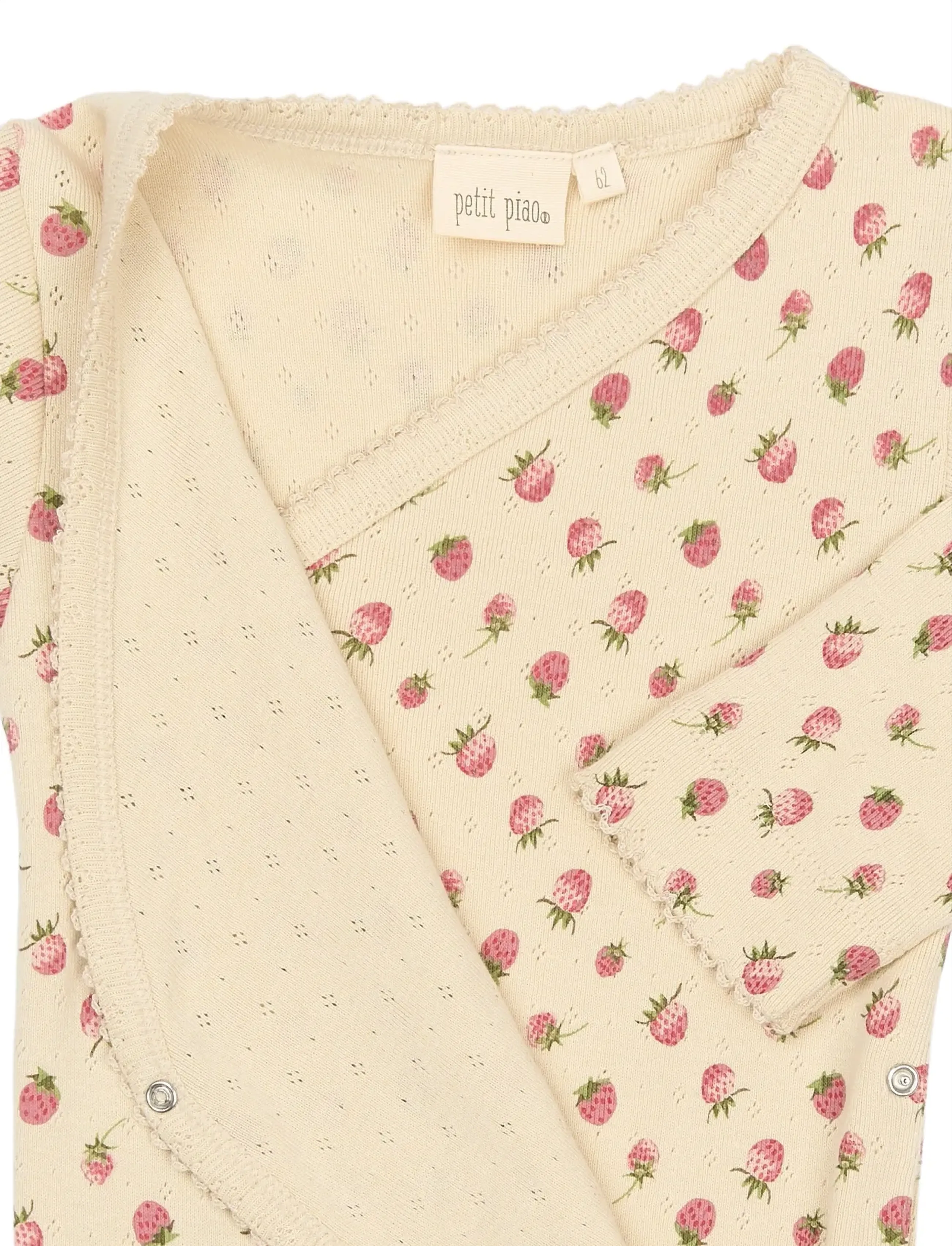 Petit Piao - PPDea L_S Body Fold NB - bodyer - fog strawberry aop - 2