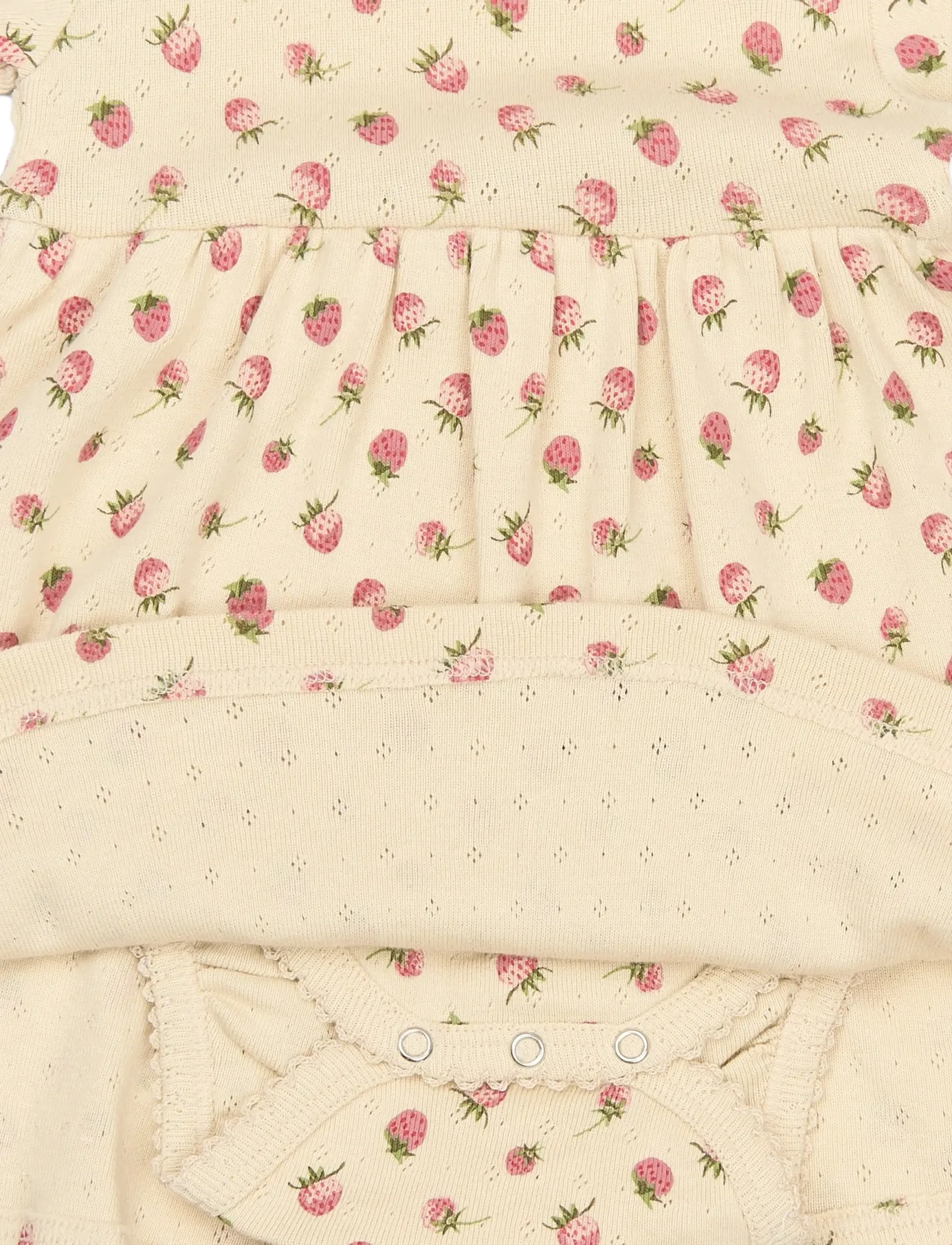 Petit Piao - PPDea L_S Body Dress Fold NB - langærmede babykjoler - fog strawberry aop - 2