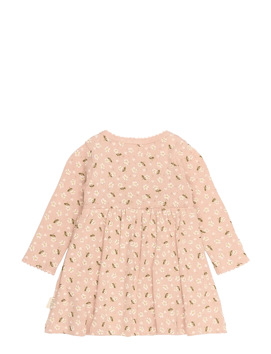 Petit Piao - PPDea L_S Body Dress Fold NB - langærmede babykjoler - misty rose flower aop - 1
