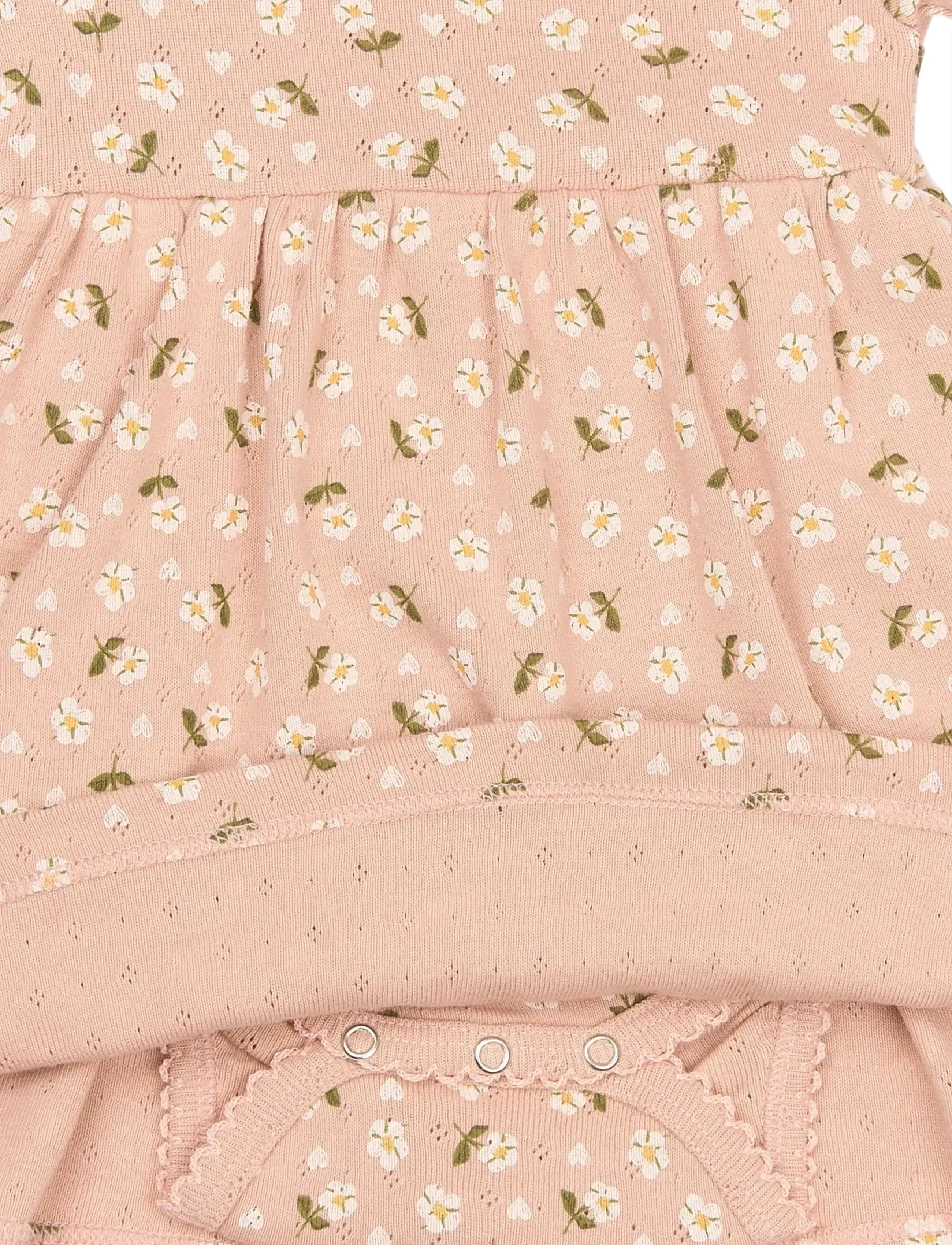 Petit Piao - PPDea L_S Body Dress Fold NB - langærmede babykjoler - misty rose flower aop - 2