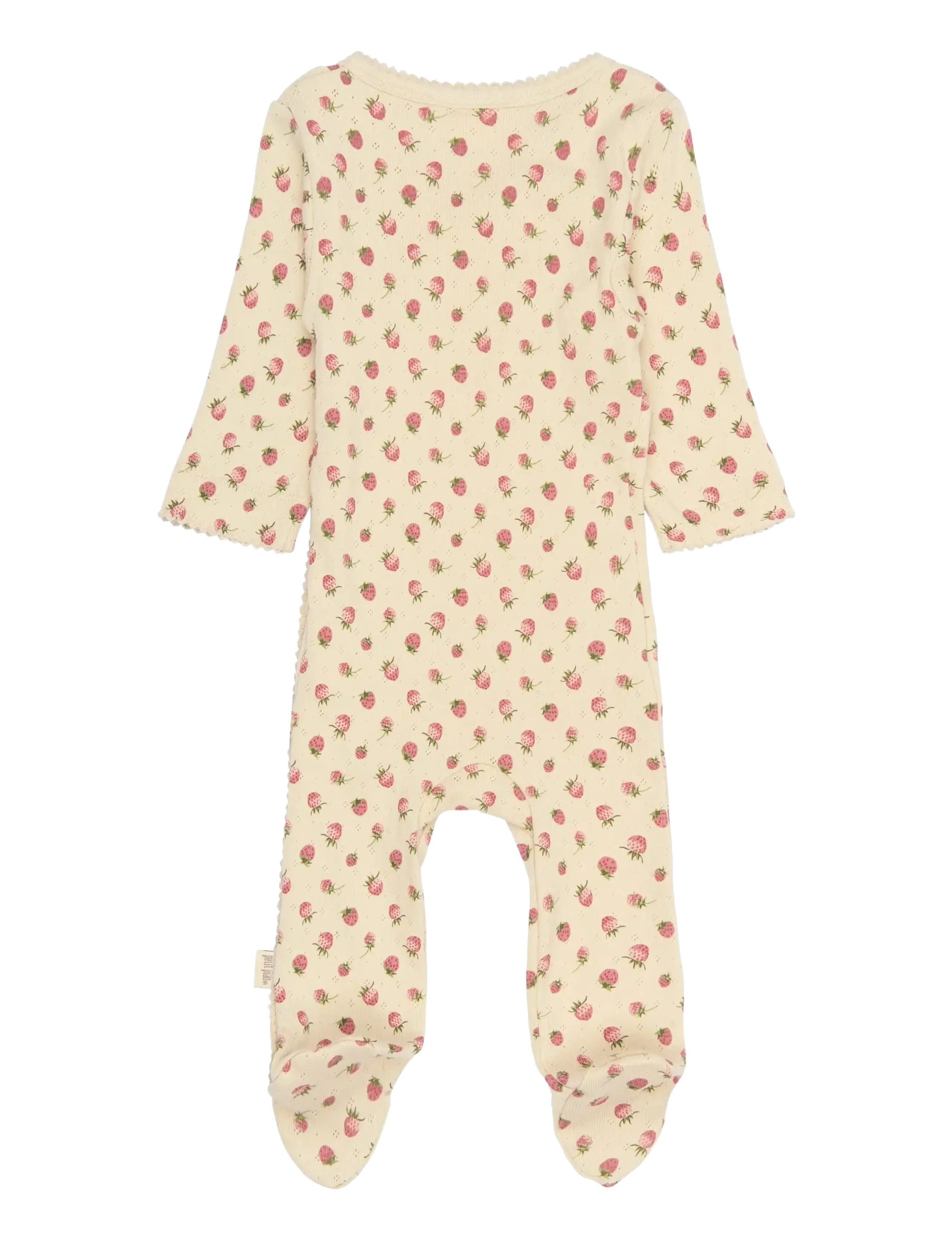 Petit Piao - PPDea L_S Jumpsuit Fold Feet NB - langærmede heldragter - fog strawberry aop - 2