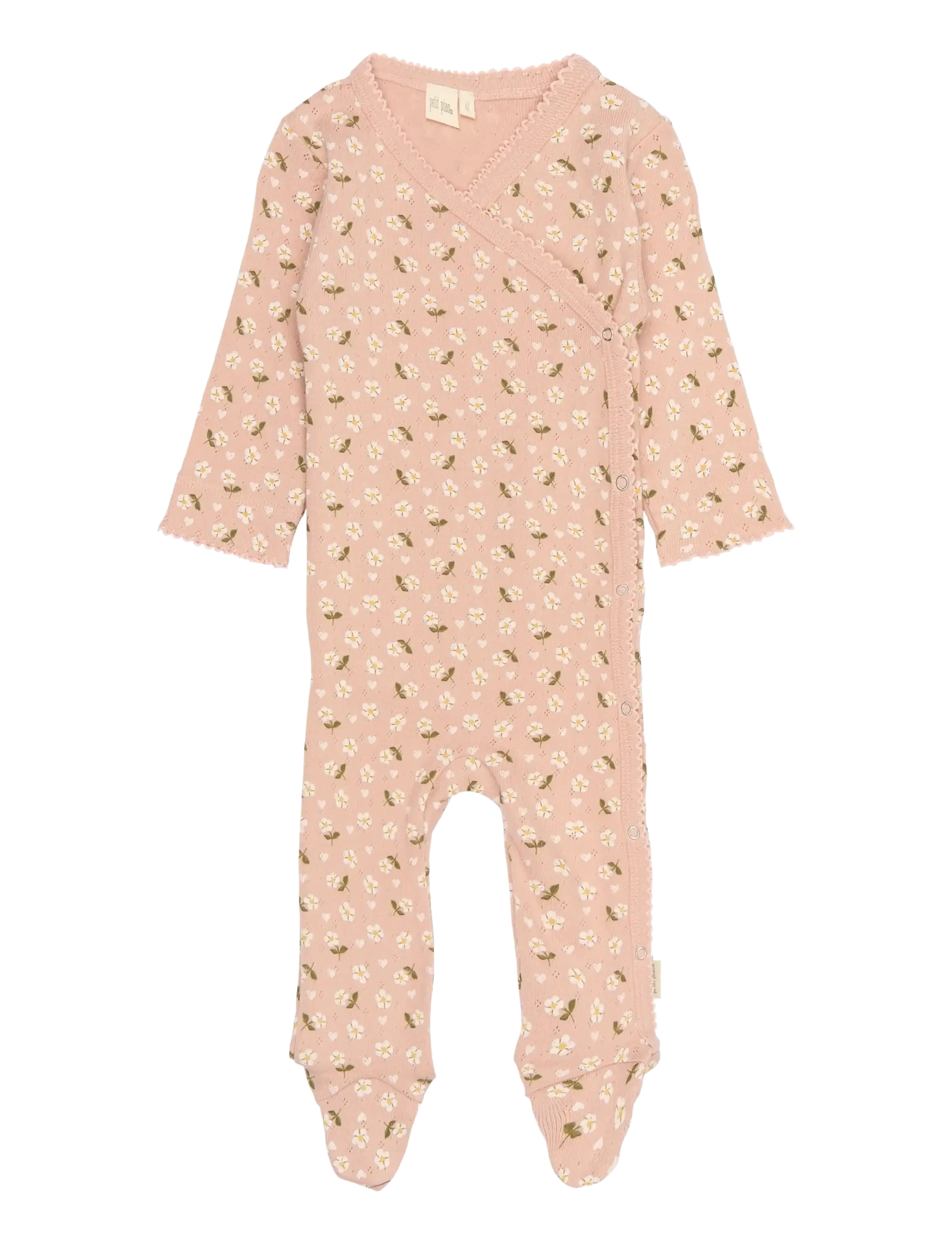 Petit Piao PPDea L_S Jumpsuit Fold Feet NB - Petit Piao - MISTY ROSE FLOWER AOP / pink/rose