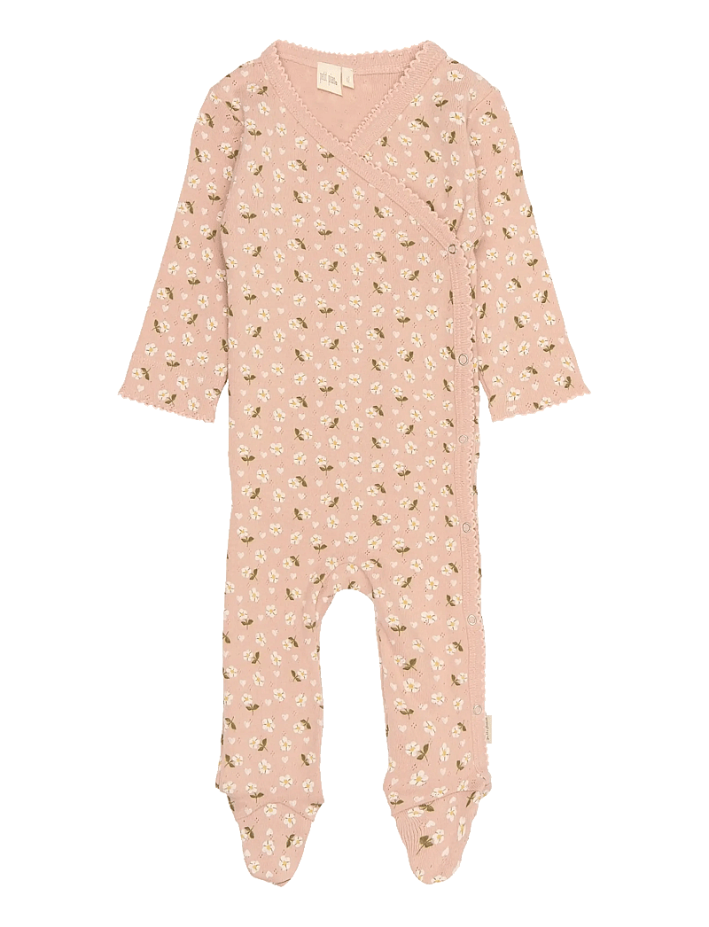 Petit Piao - PPDea L_S Jumpsuit Fold Feet NB - langærmede heldragter - misty rose flower aop - 0