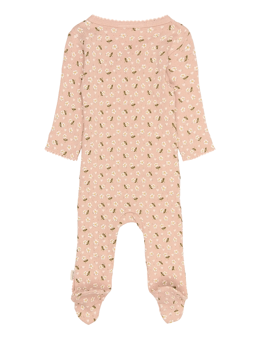 Petit Piao - PPDea L_S Jumpsuit Fold Feet NB - pikkade varrukatega - misty rose flower aop - 1