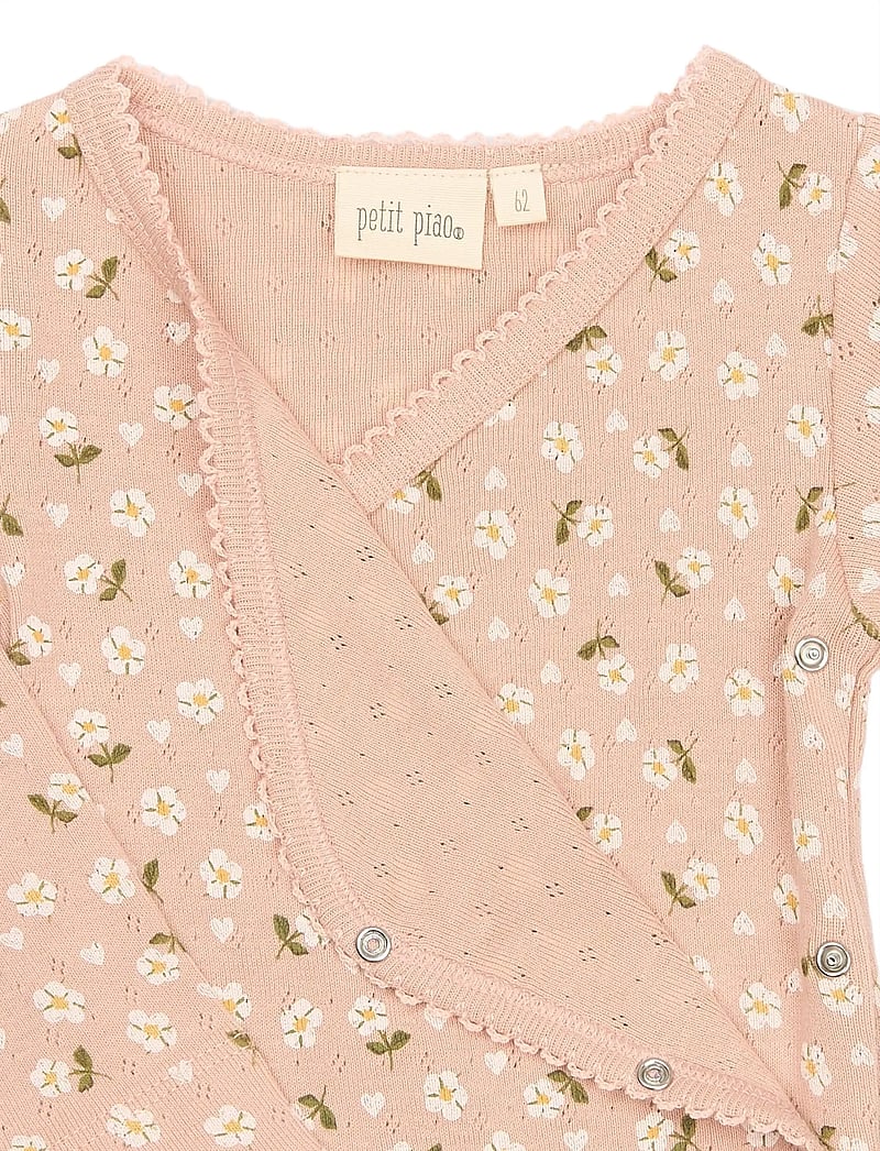 Petit Piao - PPDea L_S Jumpsuit Fold Feet NB - langærmede heldragter - misty rose flower aop - 2