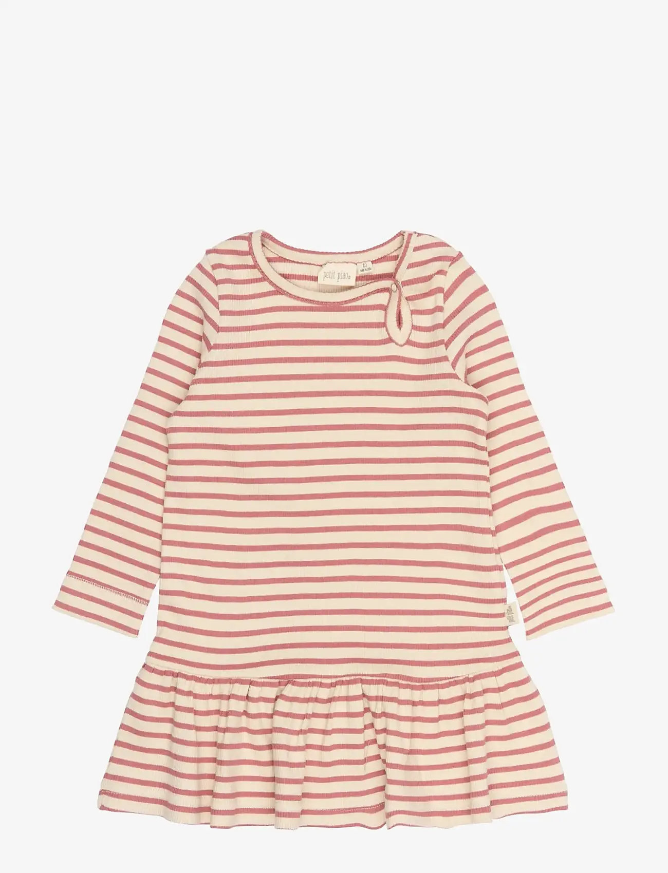 Petit Piao - PPSky L_S Dress - langærmede hverdagskjoler - dusty rose striped - 0