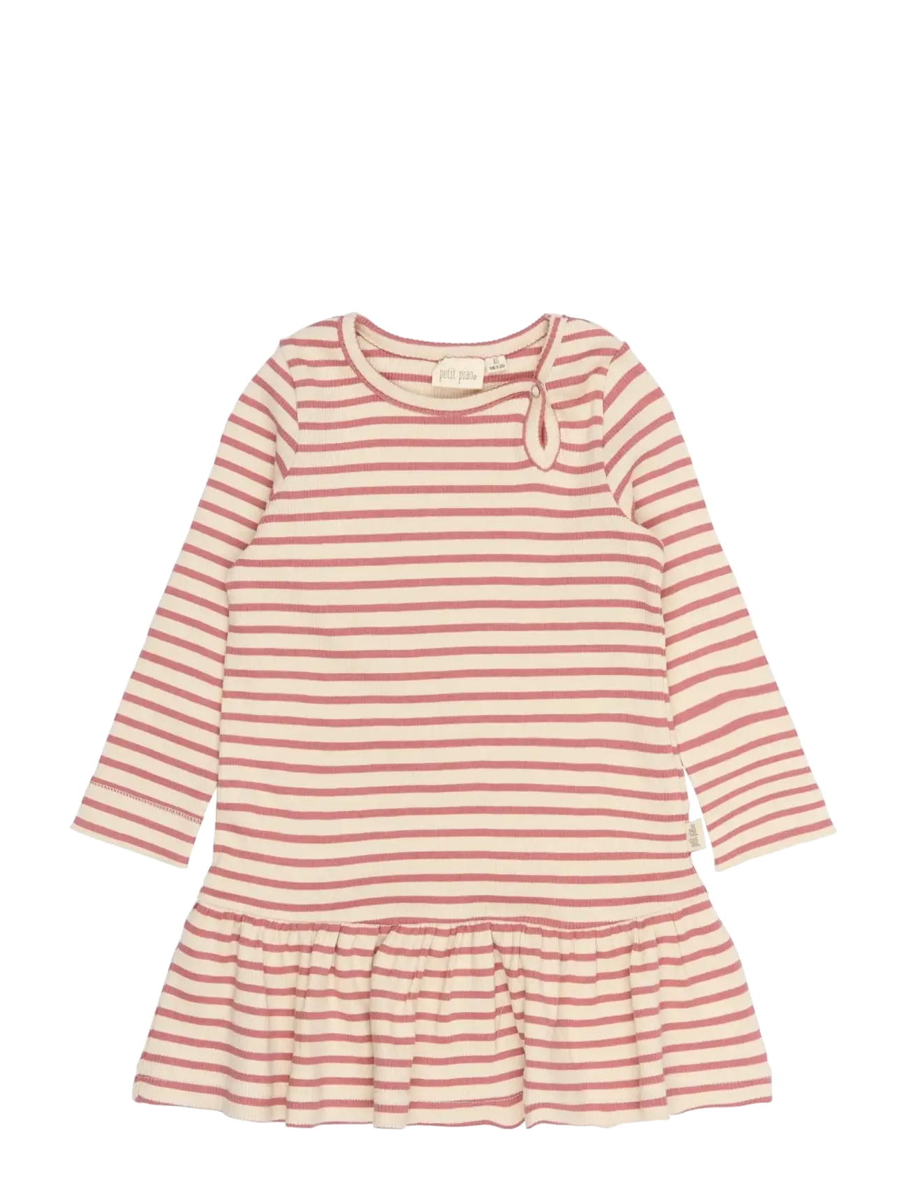 Petit Piao PPSky L_S Dress - Långärmade babyklänningar - DUSTY ROSE STRIPED / pink/rose