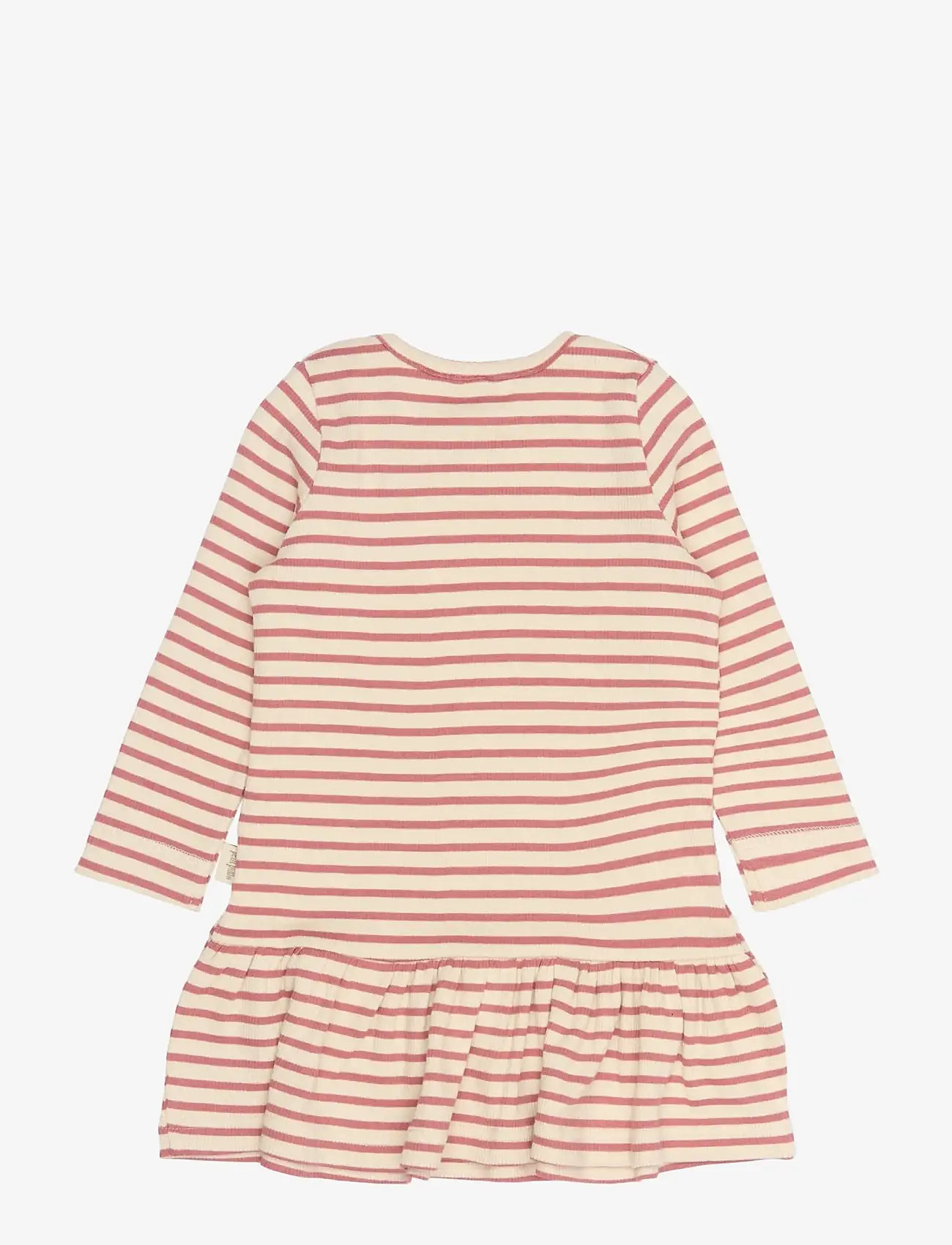Petit Piao - PPSky L_S Dress - langærmede hverdagskjoler - dusty rose striped - 1