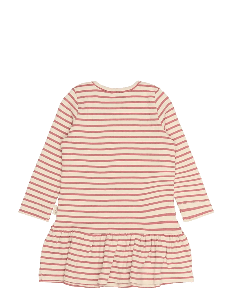 Petit Piao - PPSky L_S Dress - langærmede hverdagskjoler - dusty rose striped - 1