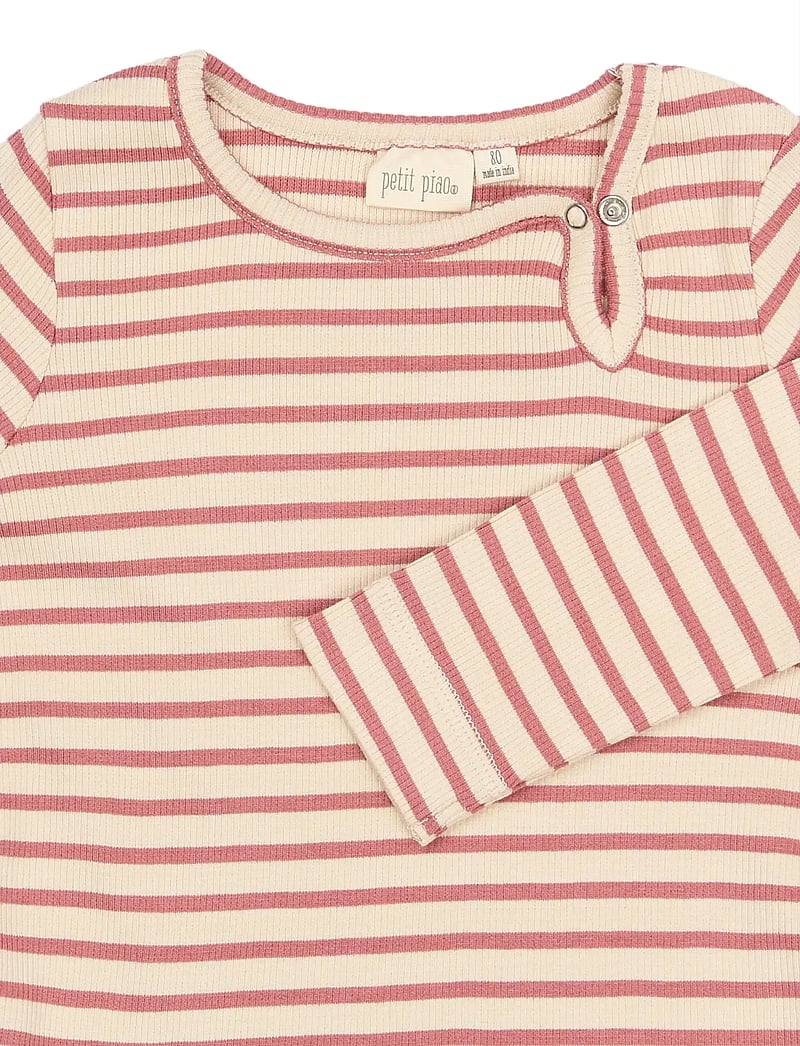 Petit Piao - PPSky L_S Dress - langærmede hverdagskjoler - dusty rose striped - 2
