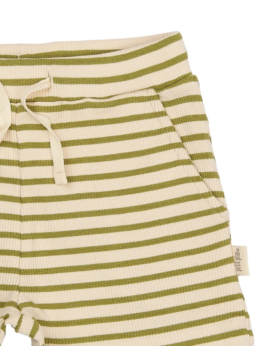 Petit Piao - PPSky Shorts - sweatshorts - mosstone striped - 2
