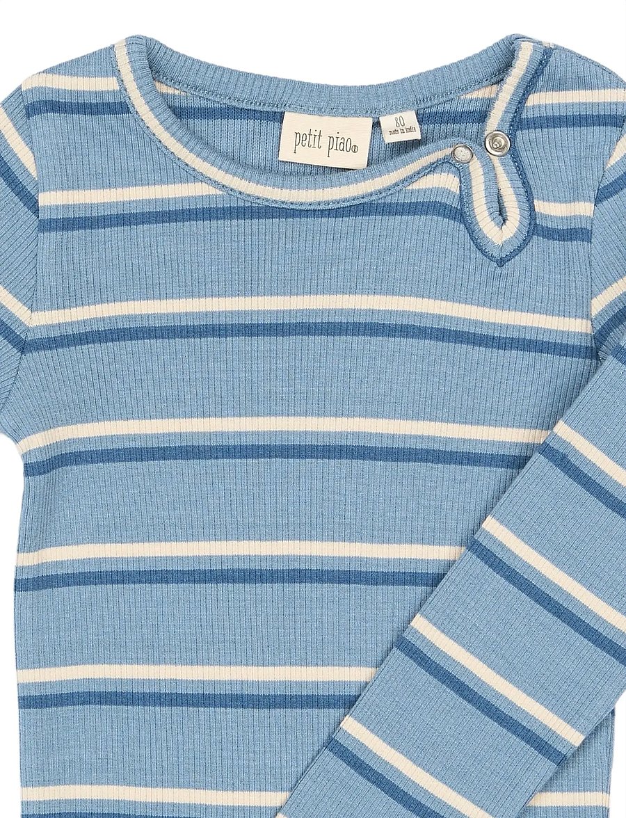 Petit Piao - PPElis L_S Body - langerma samfellur - infinity striped - 2