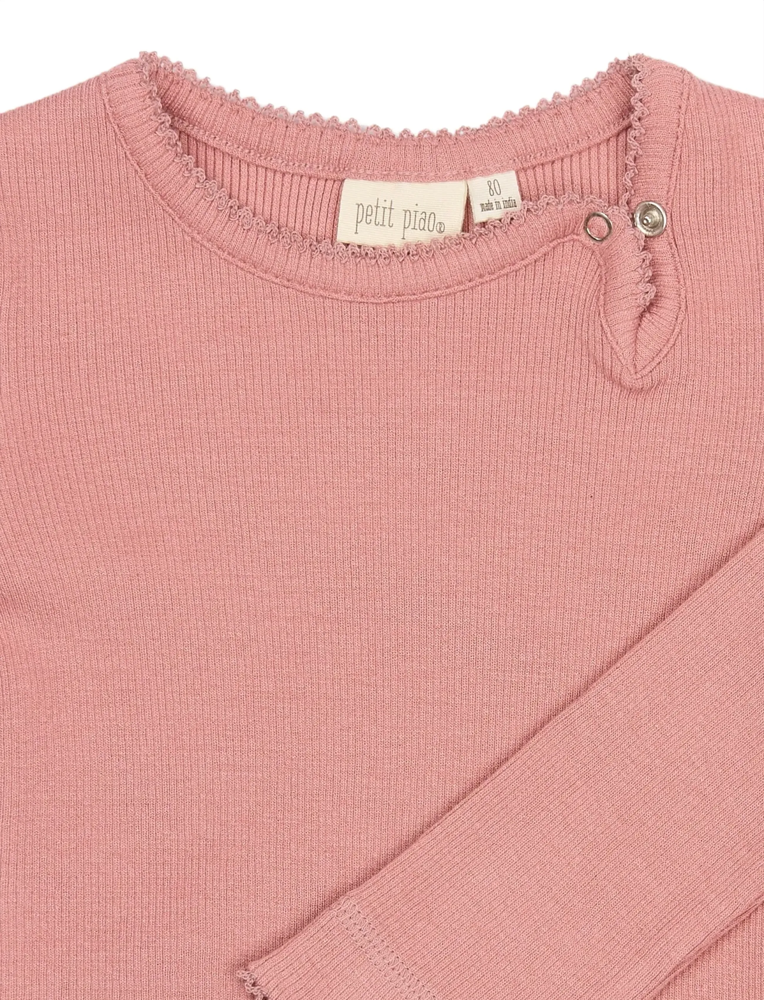 Petit Piao - PPSea L_S Body - long-sleeved bodies - dusty rose - 2