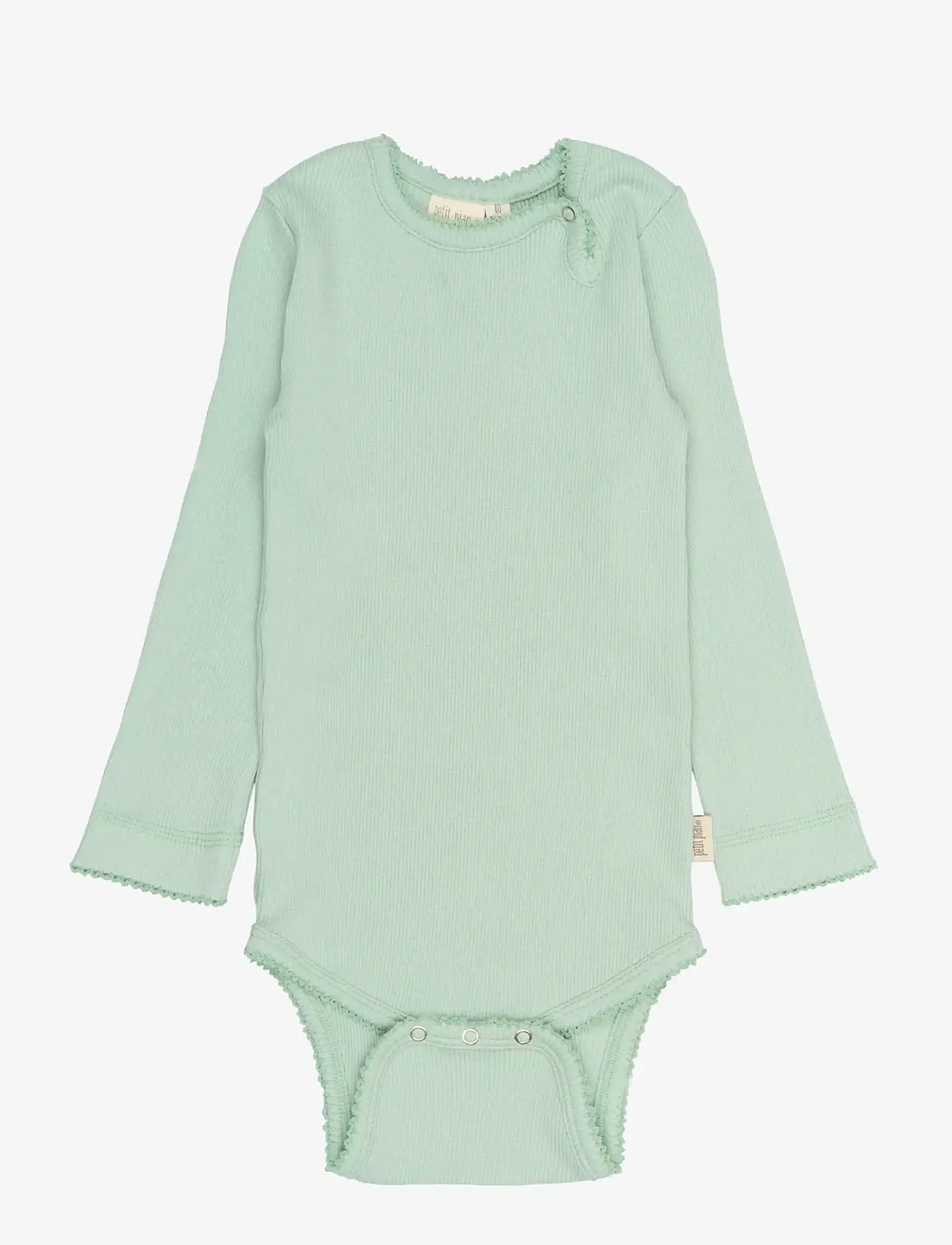 Petit Piao - PPSea L_S Body - langærmede bodyer - frosty green - 0