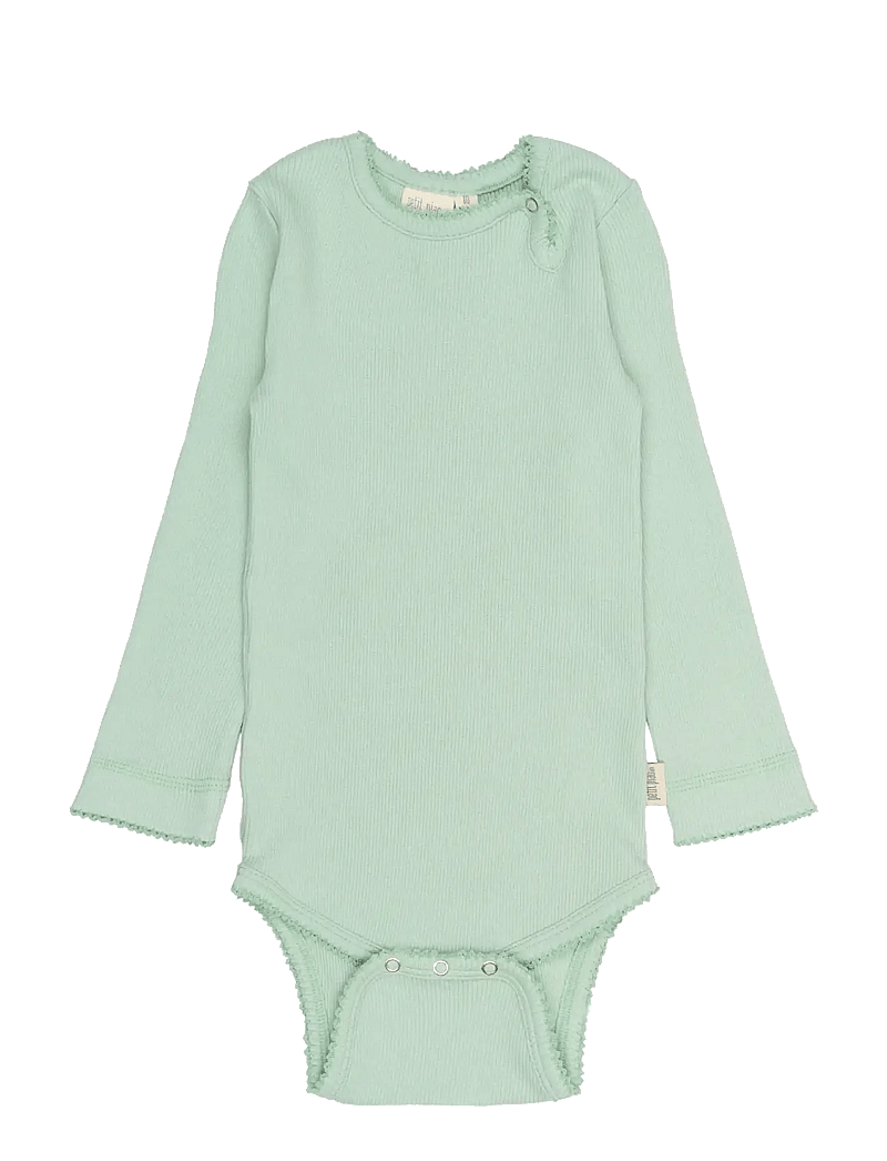 Petit Piao - PPSea L_S Body - langærmede bodyer - frosty green - 0